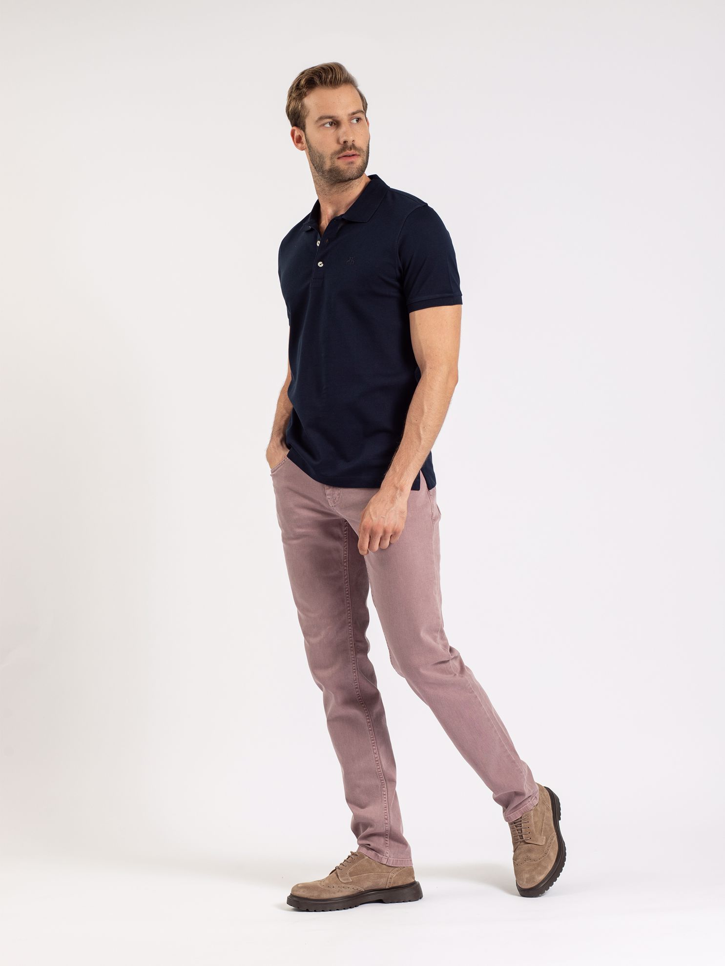 Karaca Erkek Slim Fit Polo Yaka Tişört-Lacivert. ürün görseli