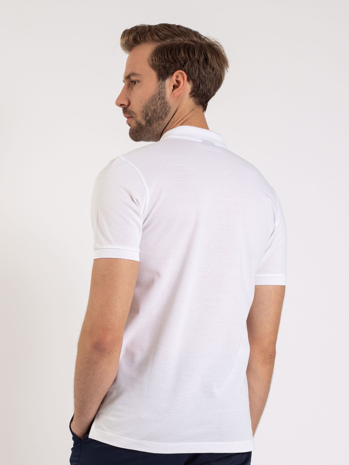 Karaca Erkek Slim Fit Polo Yaka Tişört-Beyaz. ürün görseli