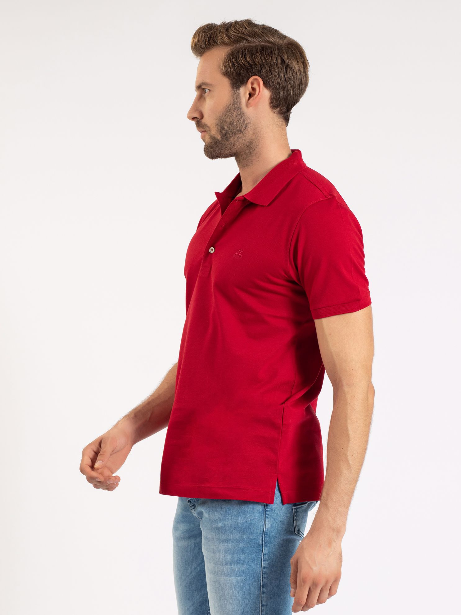 Karaca Erkek Slim Fit Polo Yaka Tişört-Bordo. ürün görseli