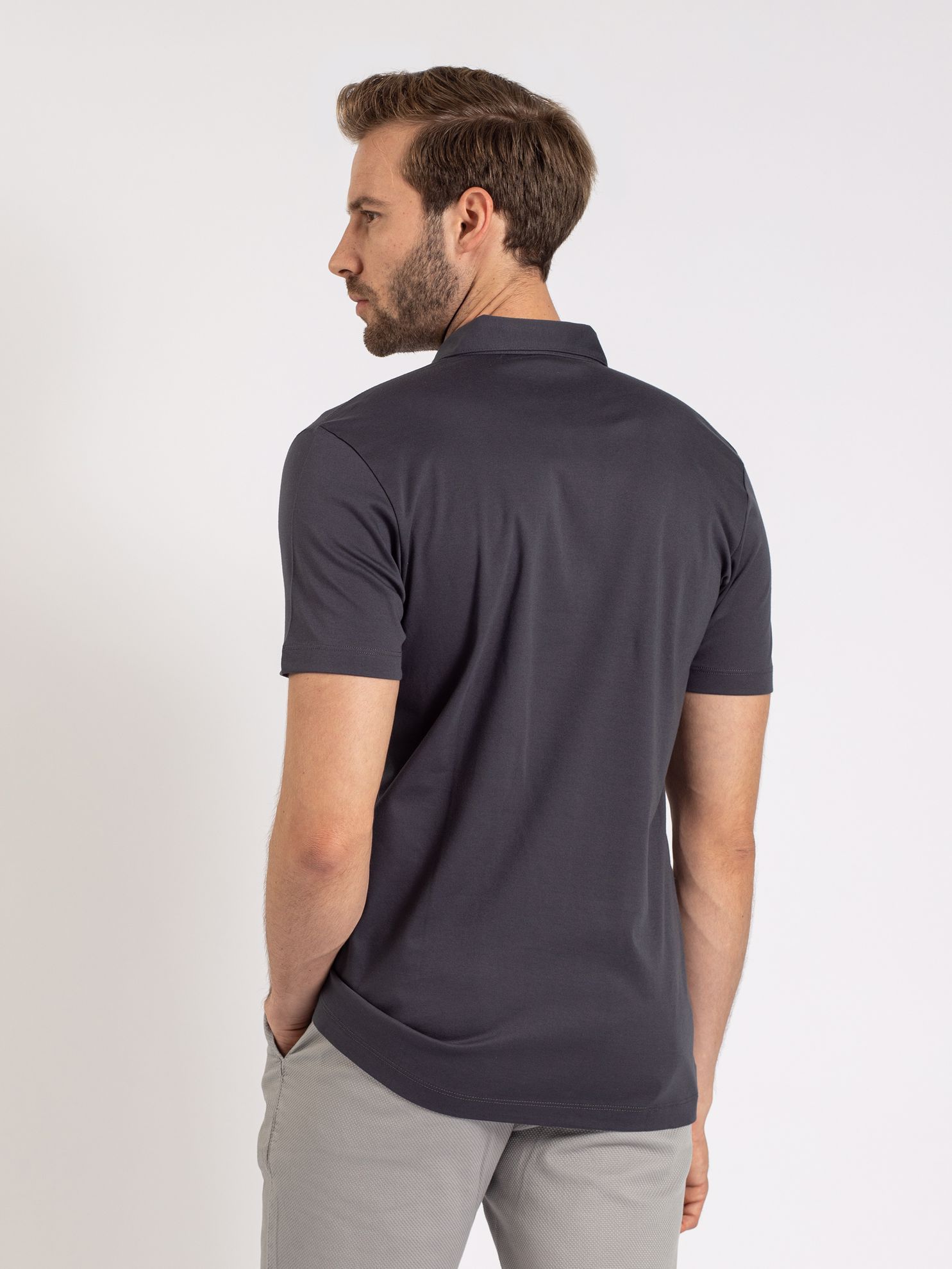 Karaca Erkek Slim Fit Polo Yaka Tişört-Antrasit. ürün görseli