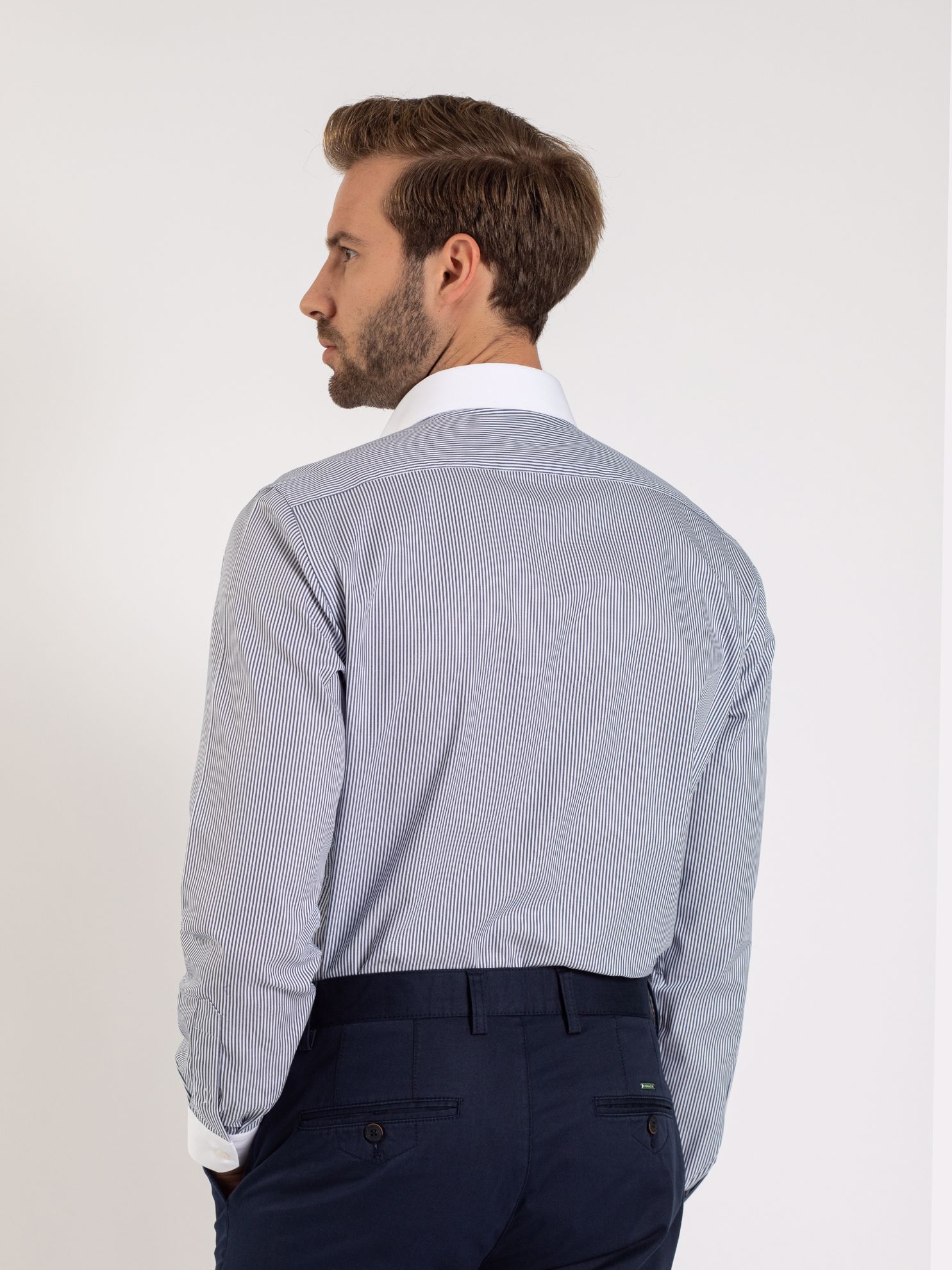Karaca Erkek Slim Fit Gömlek-Lacivert . ürün görseli