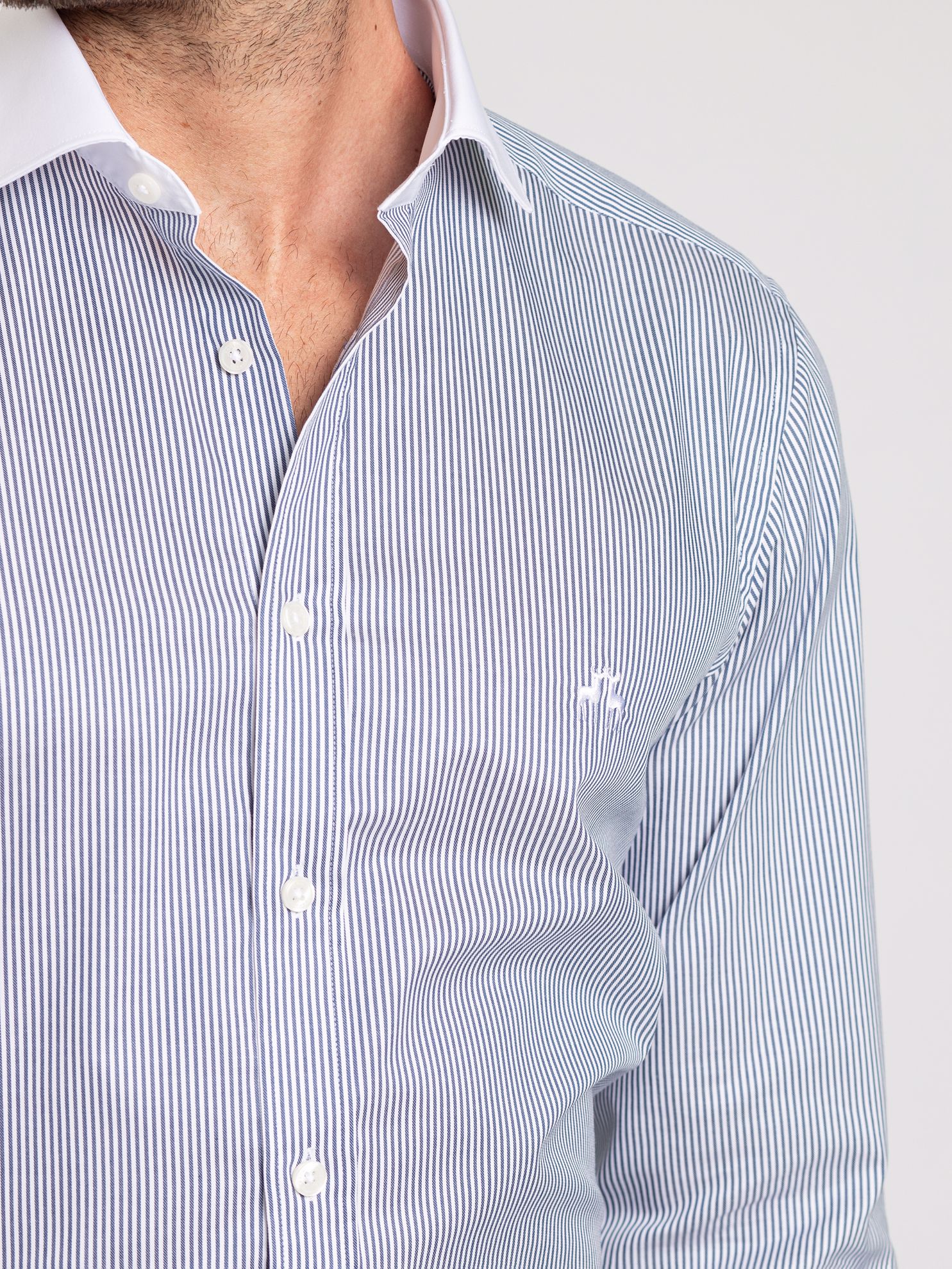 Karaca Erkek Slim Fit Gömlek-Lacivert . ürün görseli