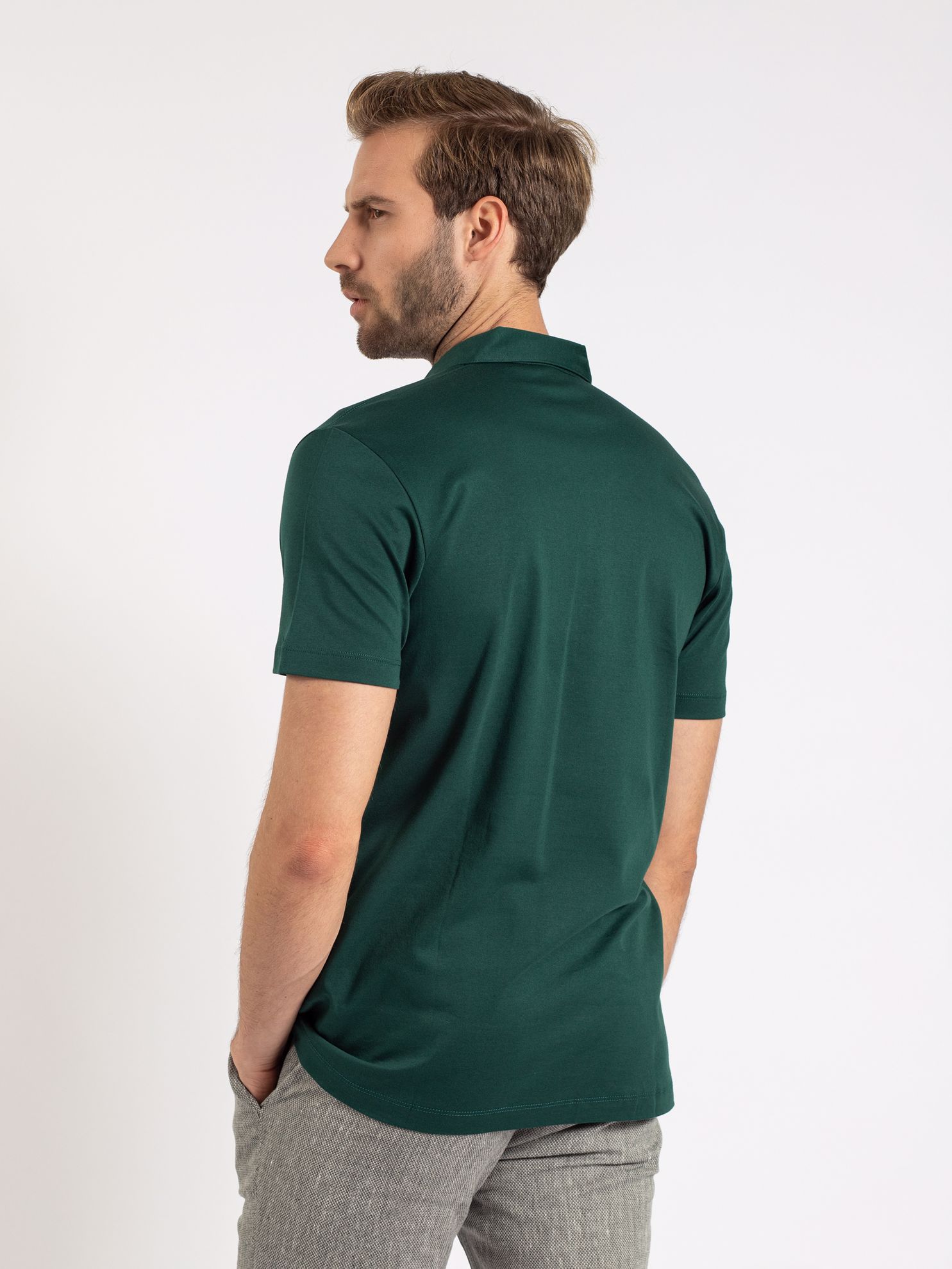 Karaca Erkek Slim Fit Polo Yaka Tişört-Koyu Yeşil. ürün görseli