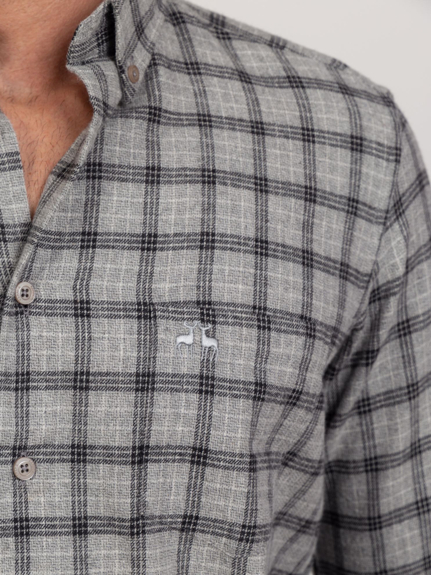 Karaca Erkek Büyük Beden Gömlek-Gri. ürün görseli