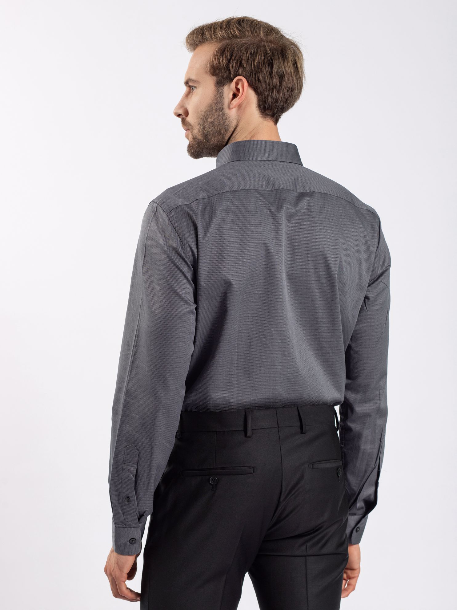 Karaca Erkek Slim Fit Gömlek-Antrasit. ürün görseli