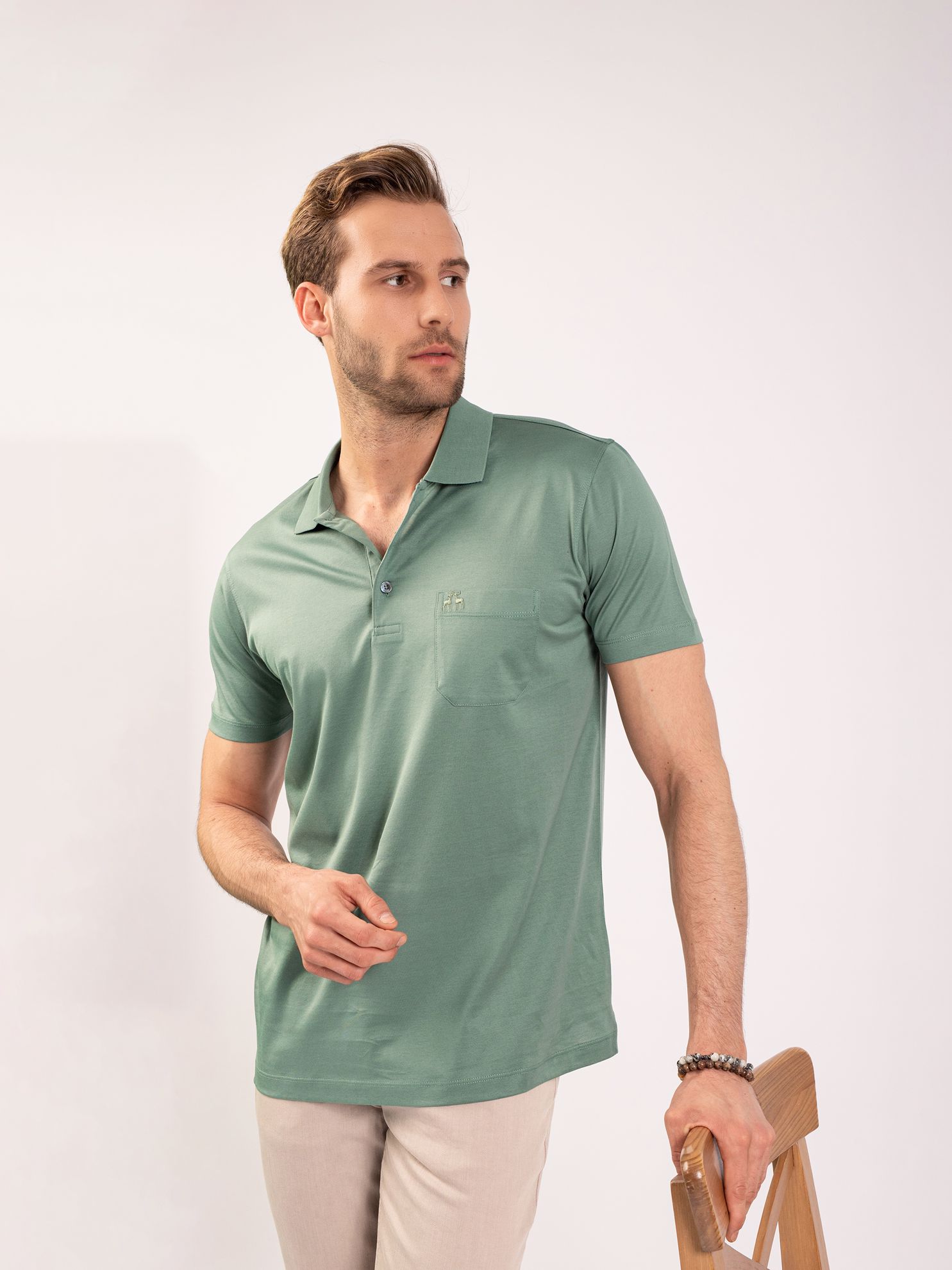 Karaca Erkek Regular Fit Polo Yaka Tişört-Çağla Yeşili. ürün görseli