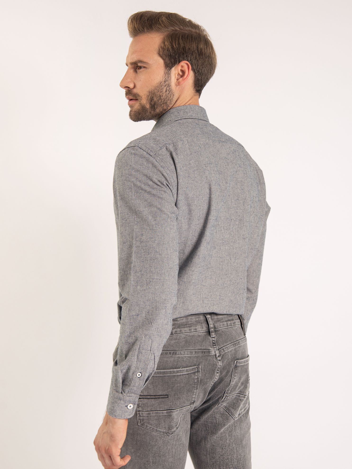 Karaca Erkek Slim Fit Gömlek-Lacivert. ürün görseli