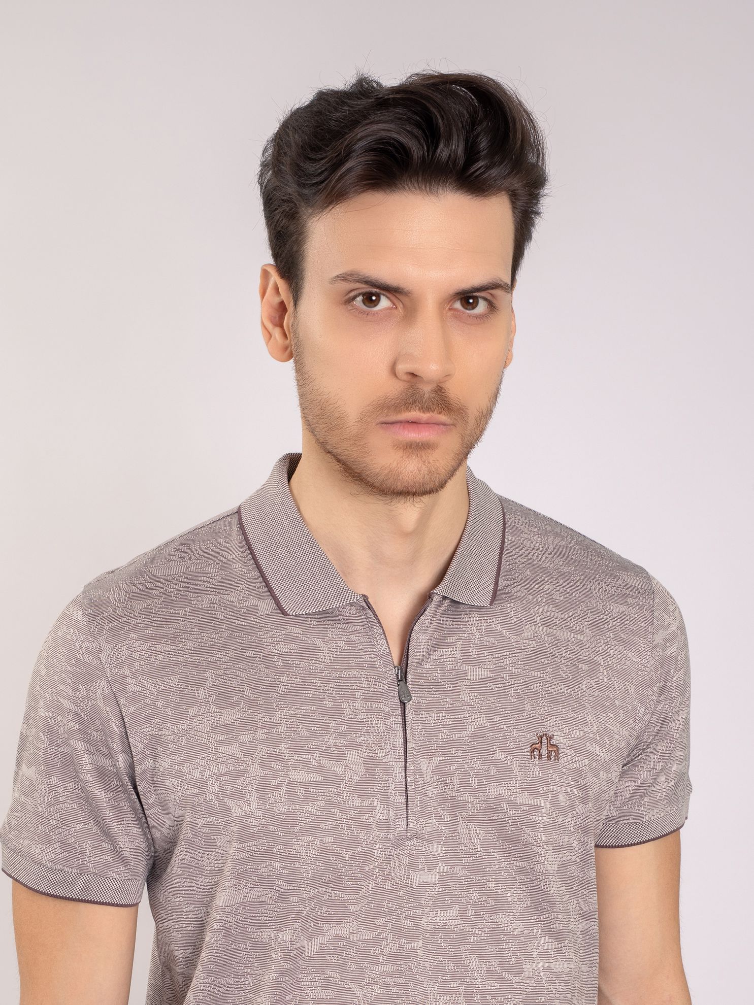 Karaca Erkek Slim Fit Polo Yaka Tişört-Gül Kurusu. ürün görseli