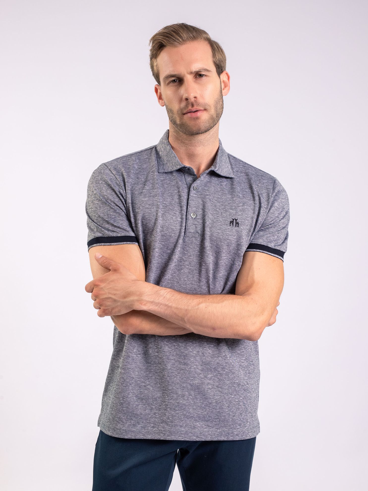 Karaca Erkek Slim Fit Polo Yaka Tişört-Gri. ürün görseli