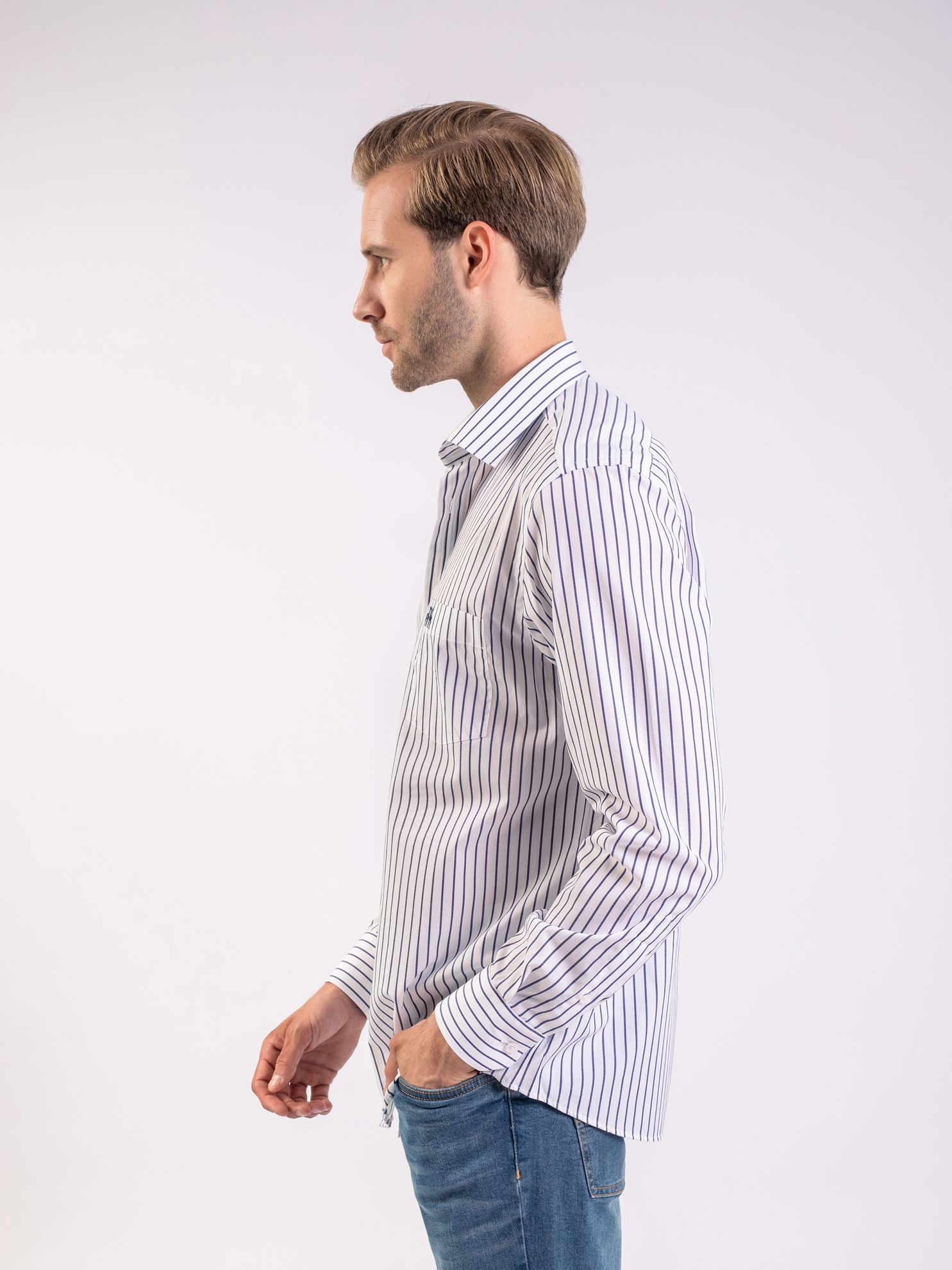 Karaca Erkek Regular Fit Gömlek-Lacivert. ürün görseli