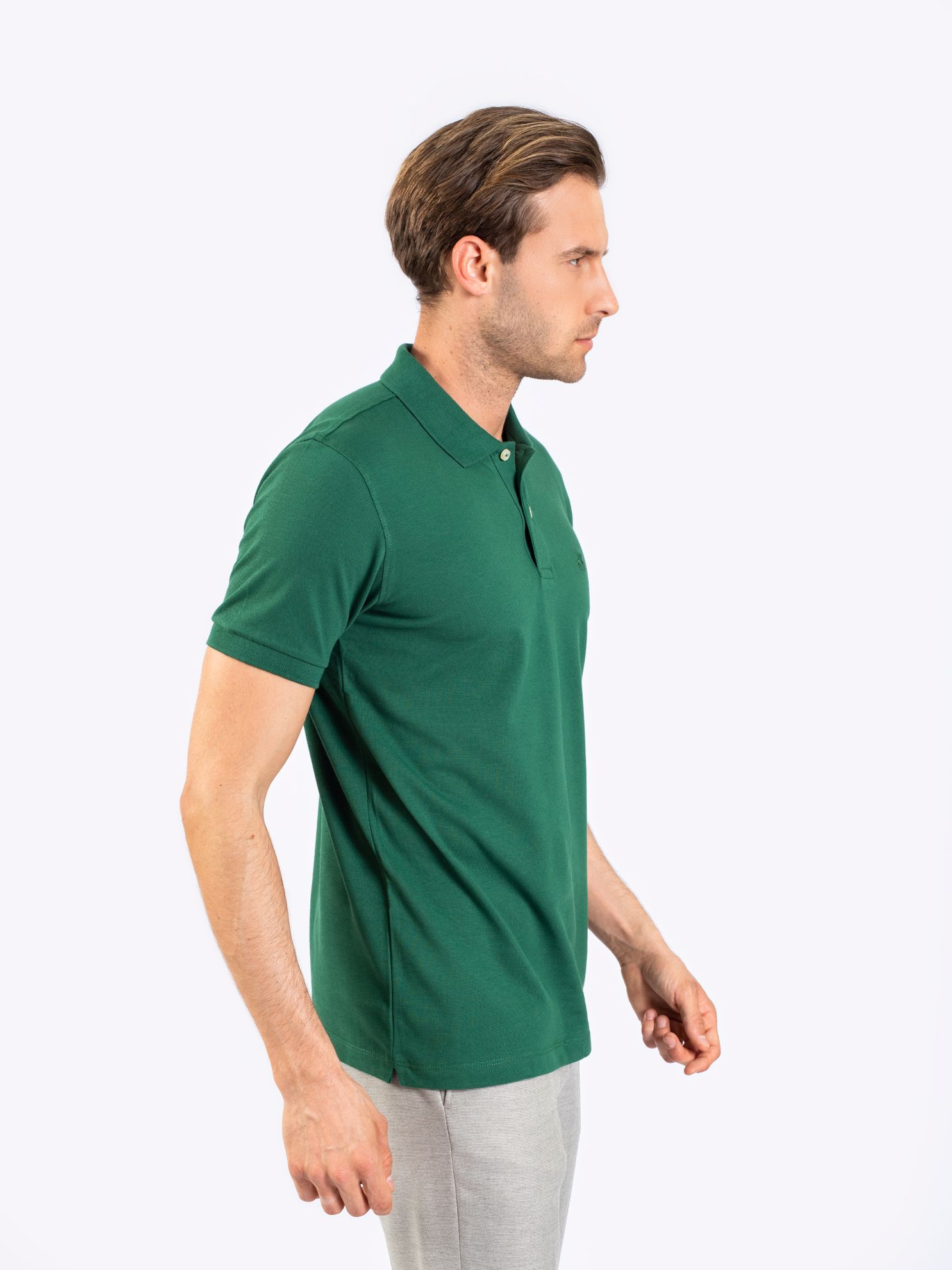 Karaca Erkek Slim Fit Polo Yaka Tişört-Çimen Yeşili. ürün görseli