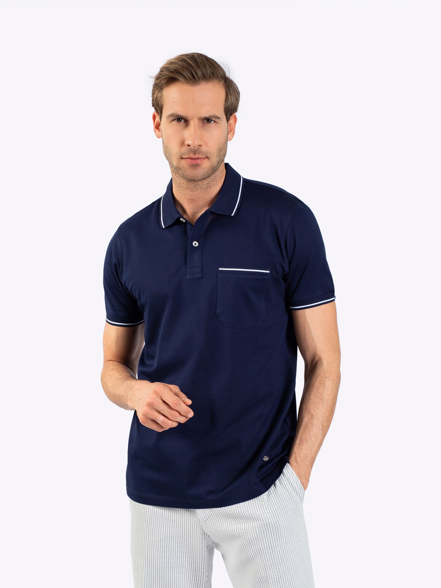 Karaca Erkek Regular Fit Polo Yaka Tişört-Lacivert. ürün görseli