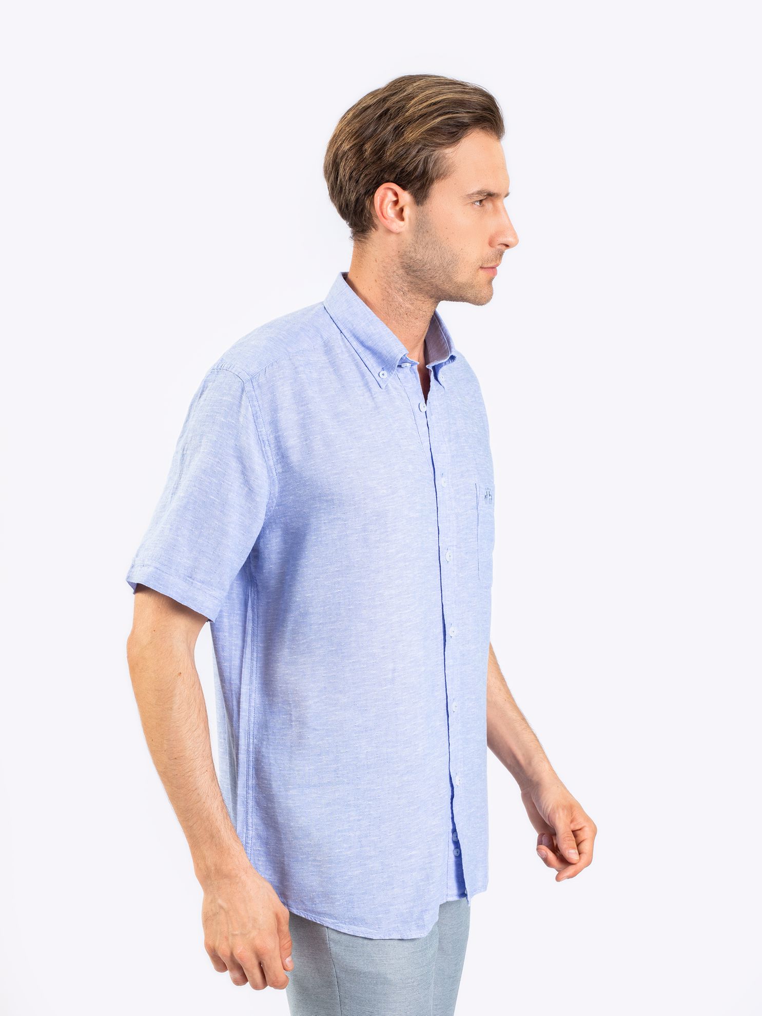 Karaca Erkek Büyük Beden Gömlek-Mavi. ürün görseli