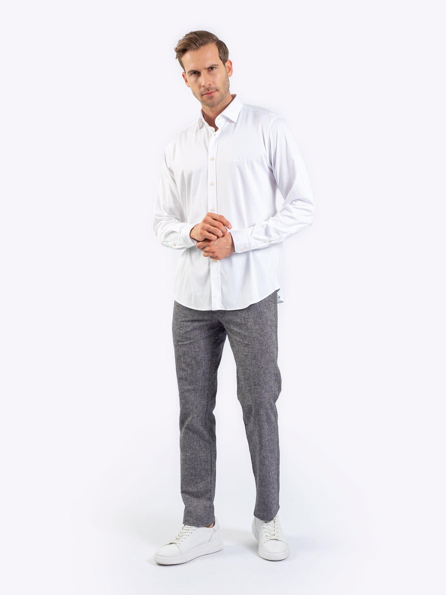 Karaca Erkek Slim Fit Gömlek-Beyaz. ürün görseli