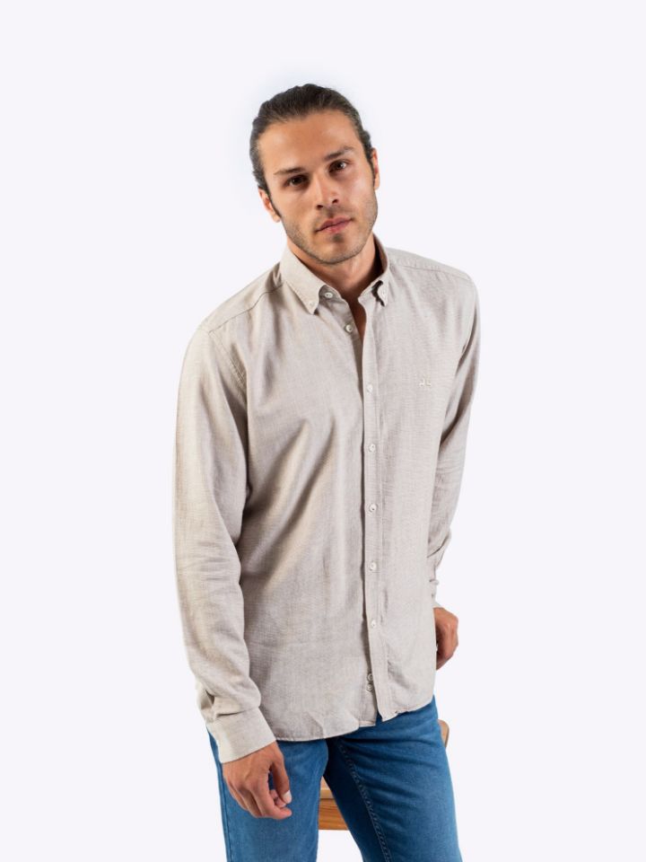 Resim Karaca Erkek Slim Fit Gömlek-Bej