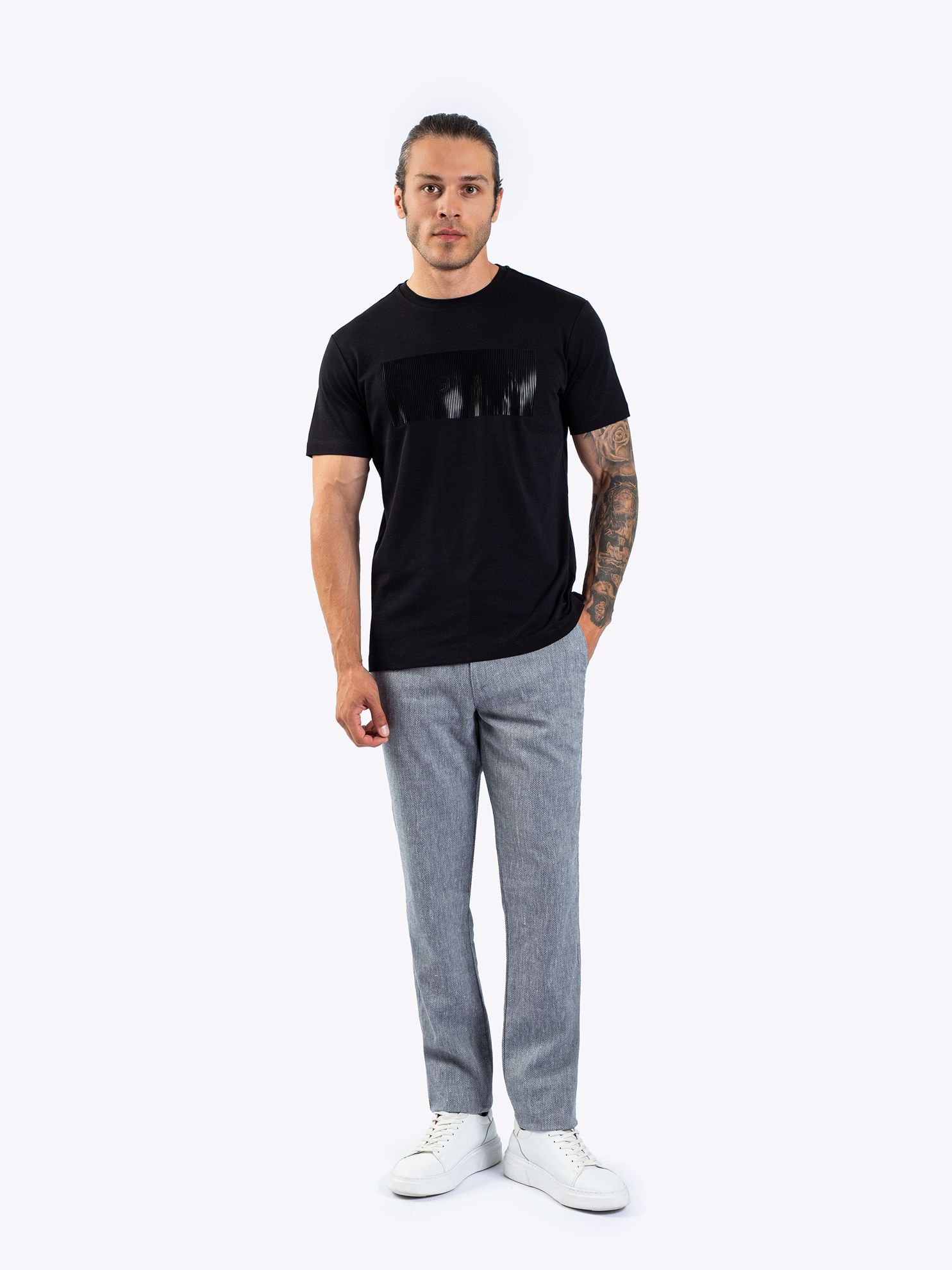 Karaca Erkek Slim Fit Tişört-Siyah. ürün görseli