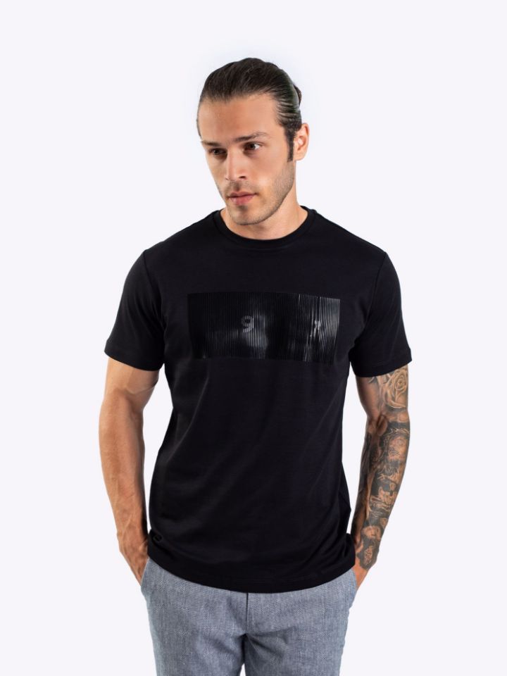 Resim Karaca Erkek Slim Fit Tişört-Siyah