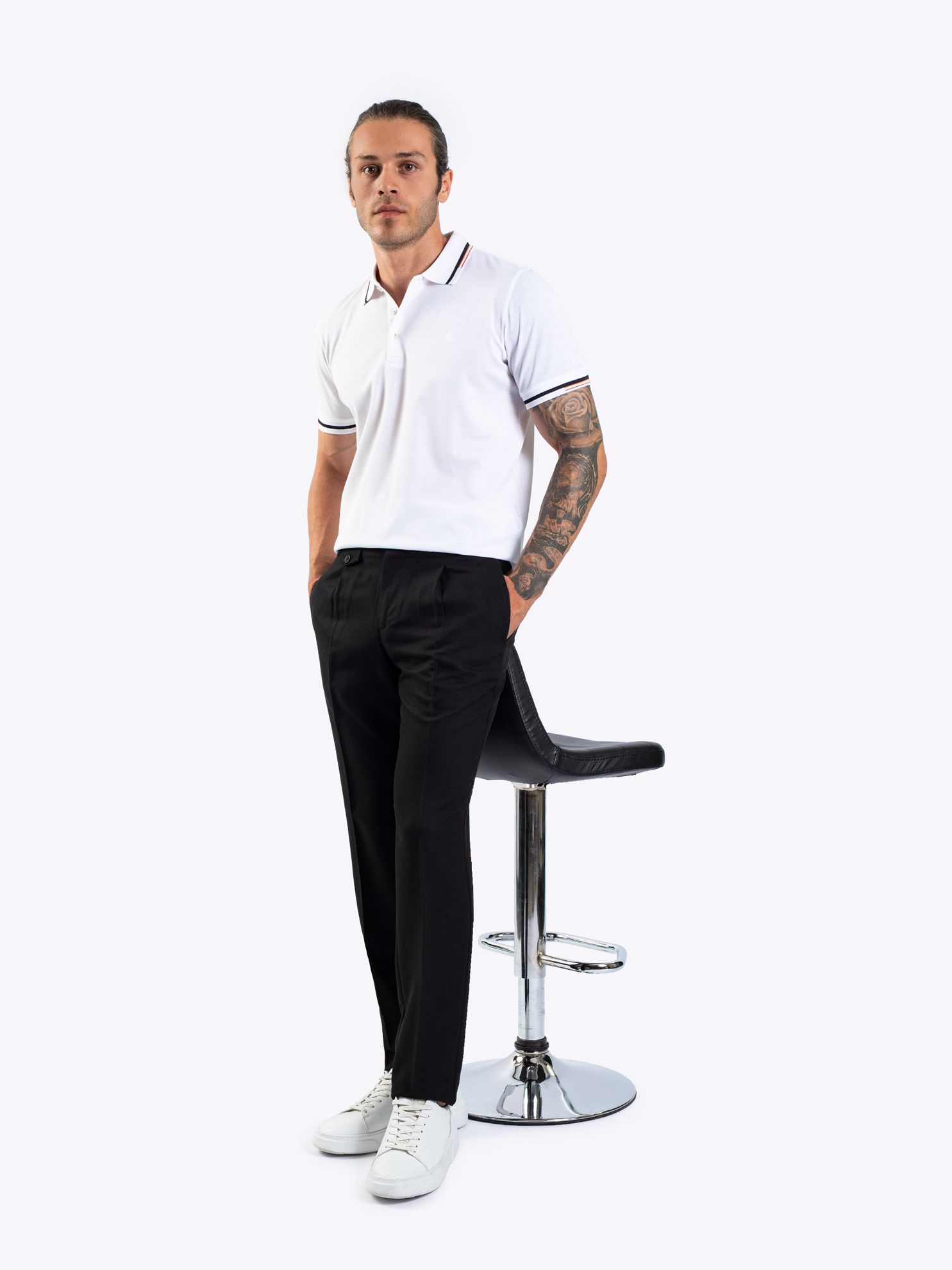 Picture of Karaca Erkek Slim Fit Polo Yaka Tişört-Beyaz