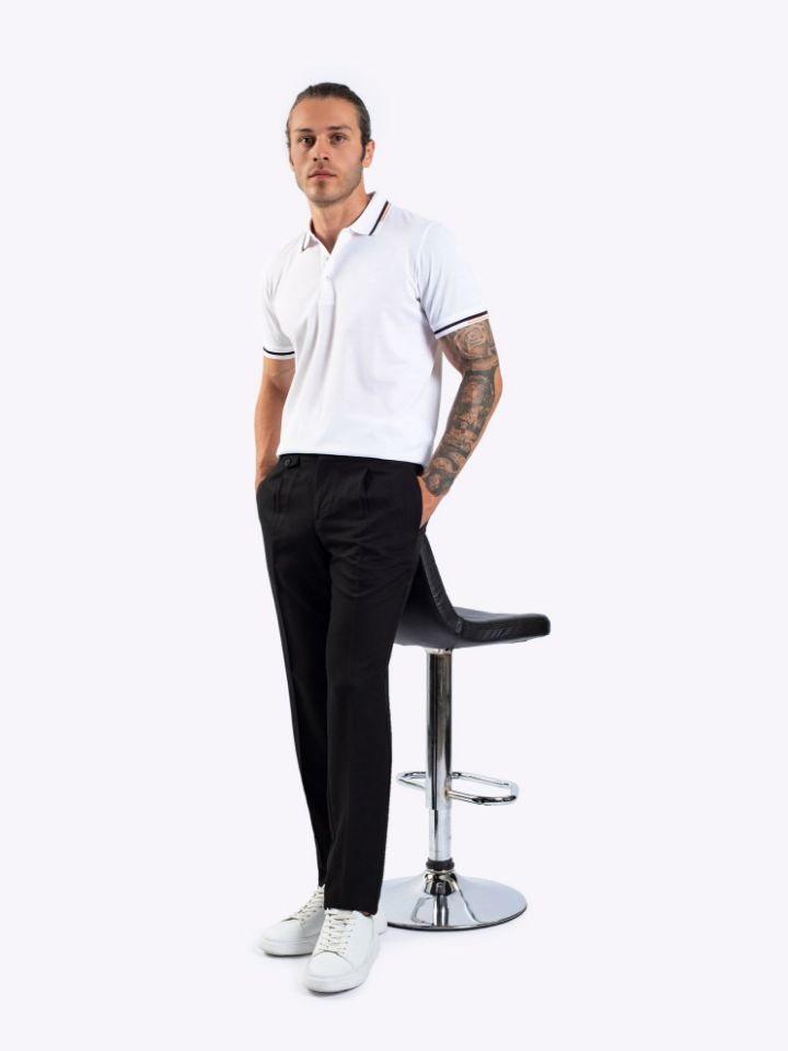 Resim Karaca Erkek Slim Fit Polo Yaka Tişört-Beyaz