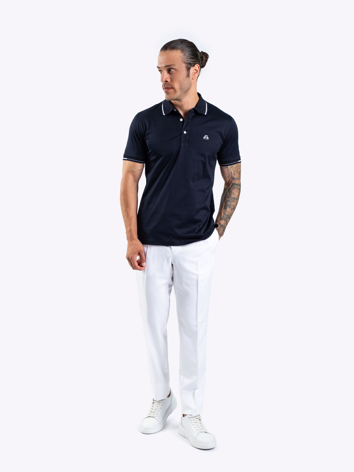 Karaca Erkek Slim Fit Polo Yaka Tişört-Lacivert. ürün görseli