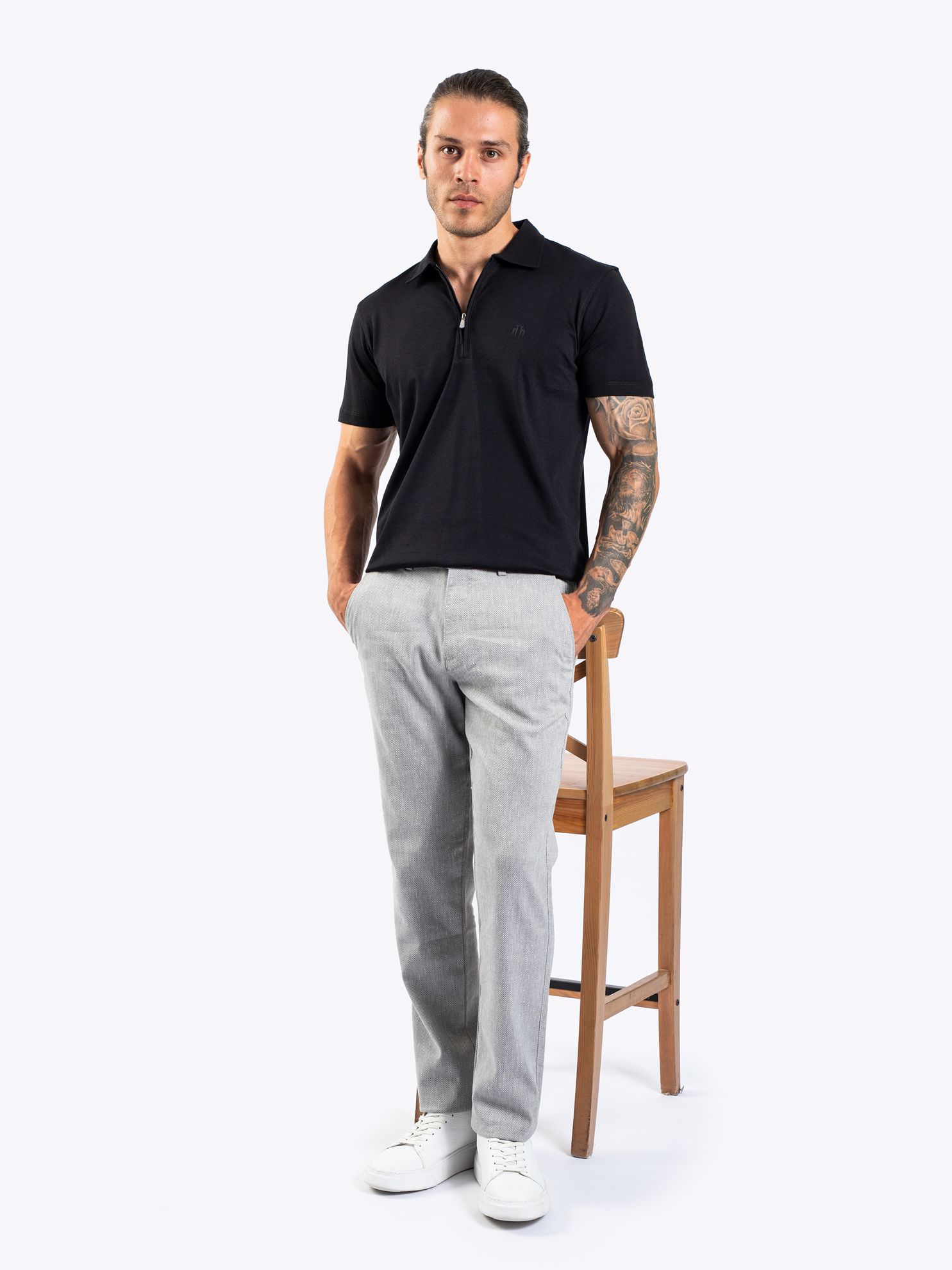 Karaca Erkek Slim Fit Polo Yaka Tişört-Siyah. ürün görseli