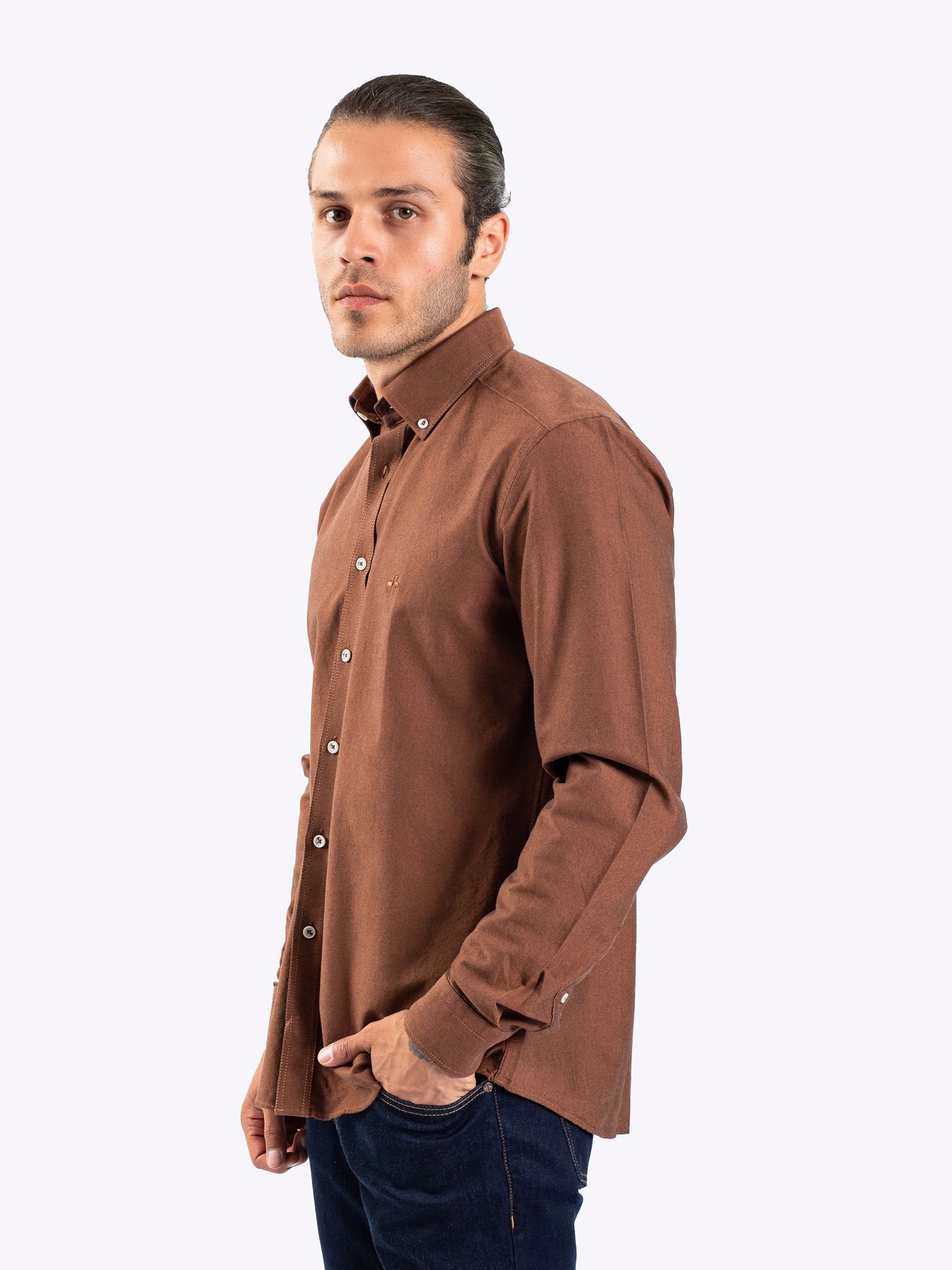 Karaca Erkek Slim Fit Gömlek-Kiremit. ürün görseli