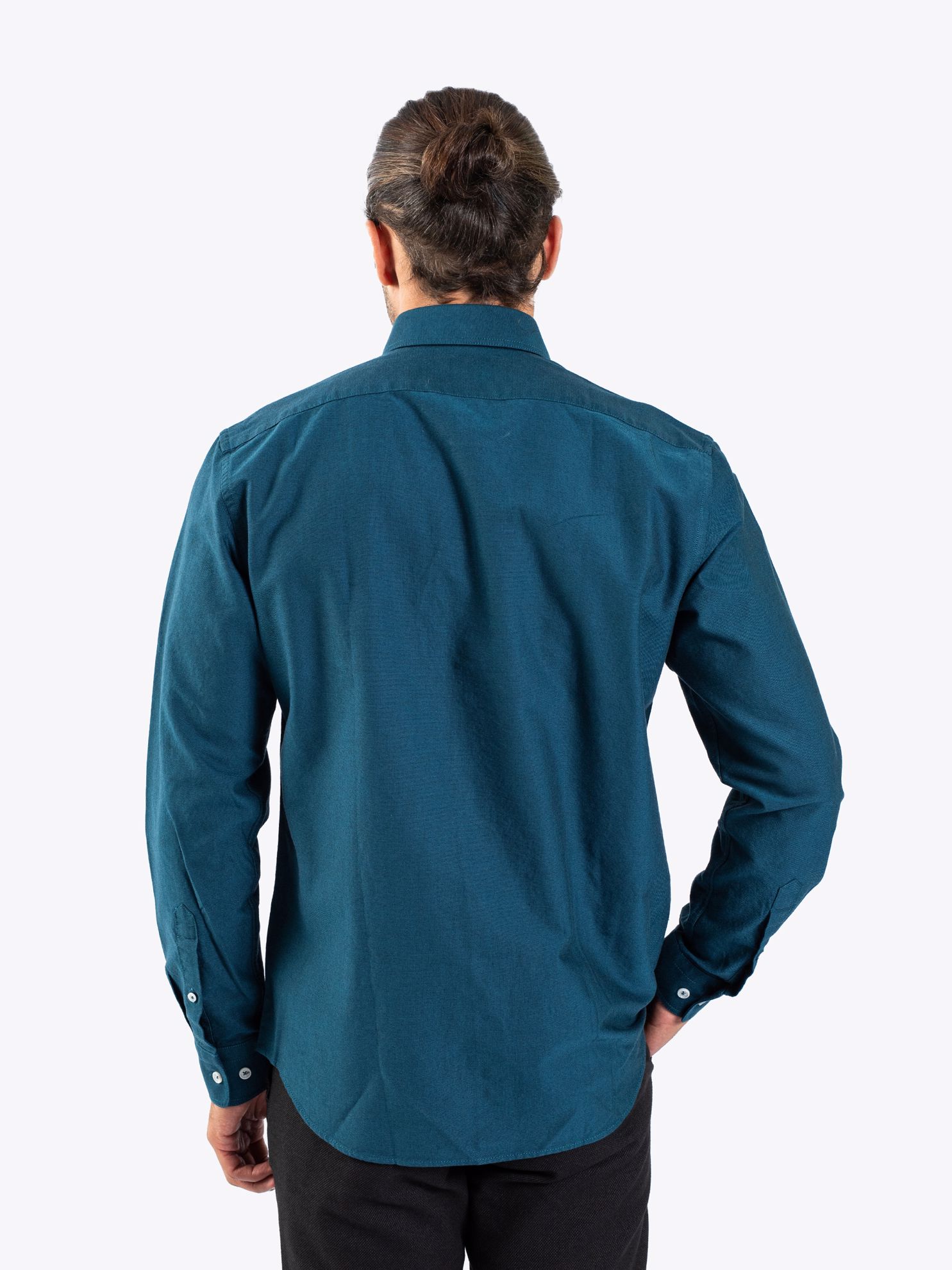Karaca Erkek Slim Fit Gömlek-Petrol. ürün görseli