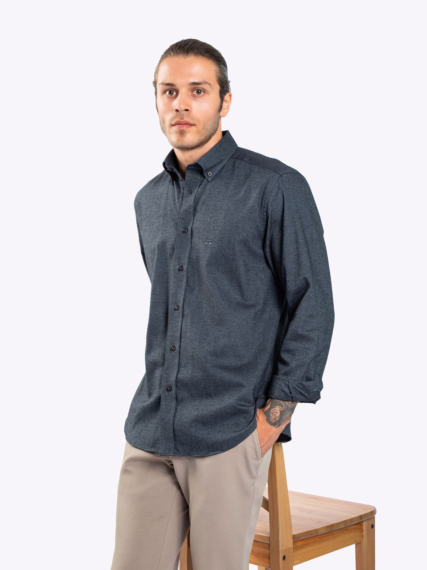 Karaca Erkek Regular Fit Gömlek-Yeşil. ürün görseli