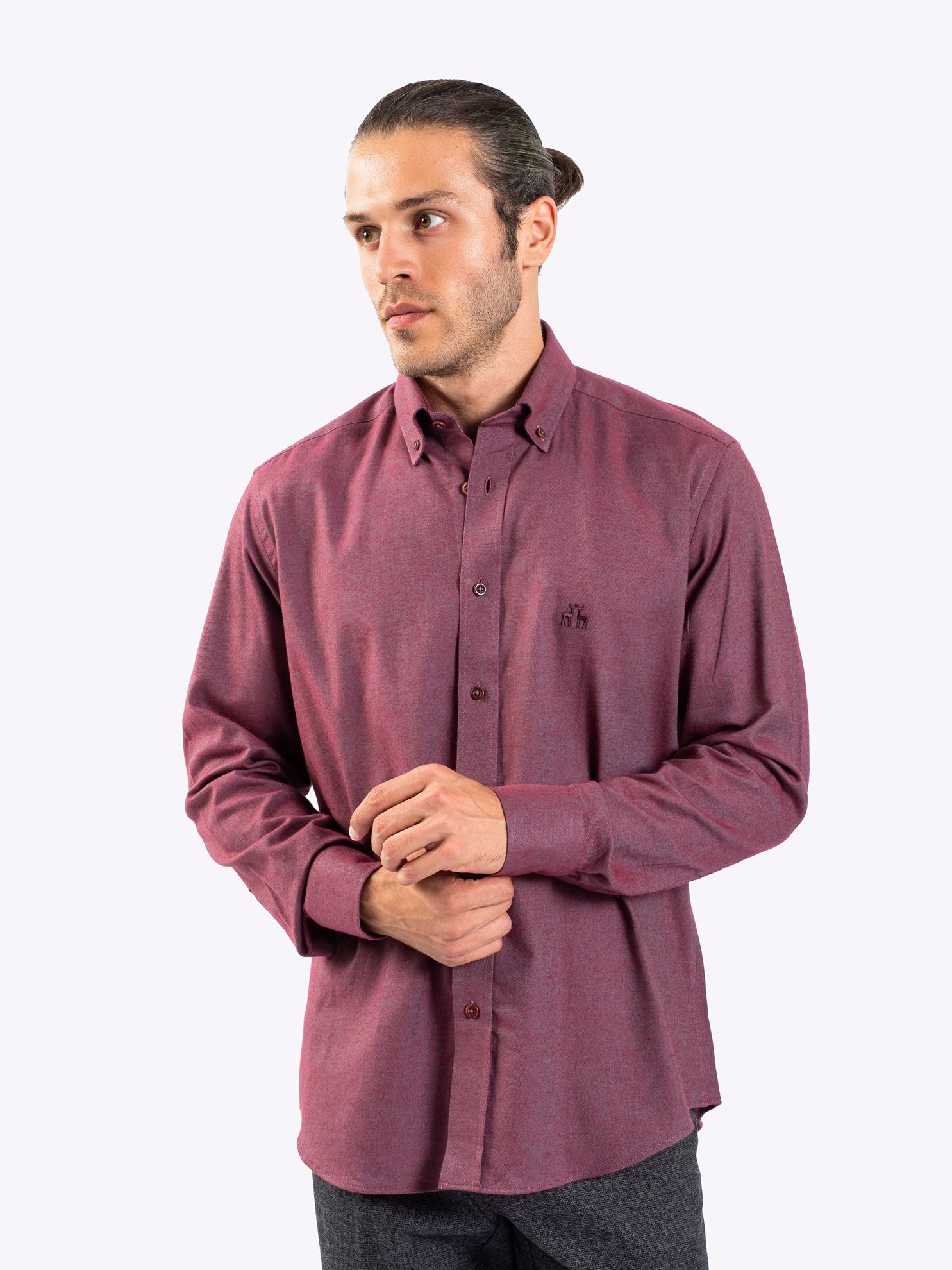 Karaca Erkek Regular Fit Gömlek-Bordo. ürün görseli