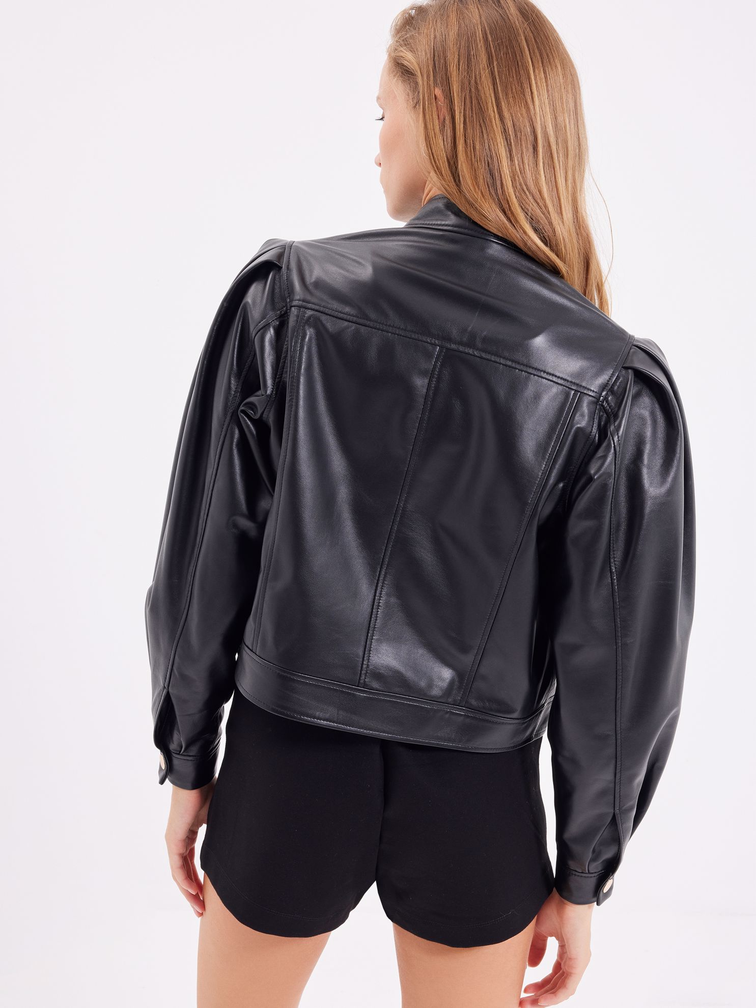 Karaca Kadın Deri Ceket-Siyah. ürün görseli