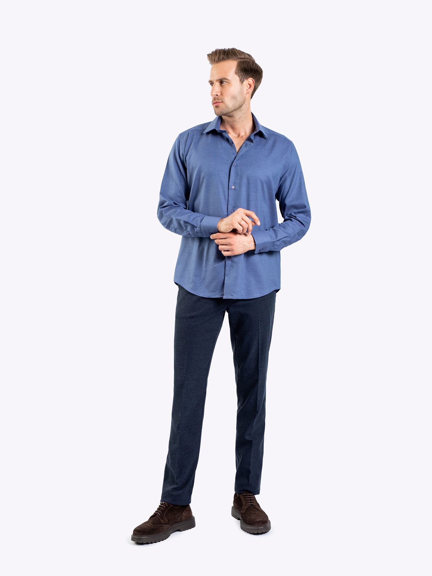Karaca Erkek Regular Fit Gömlek-Mavi. ürün görseli