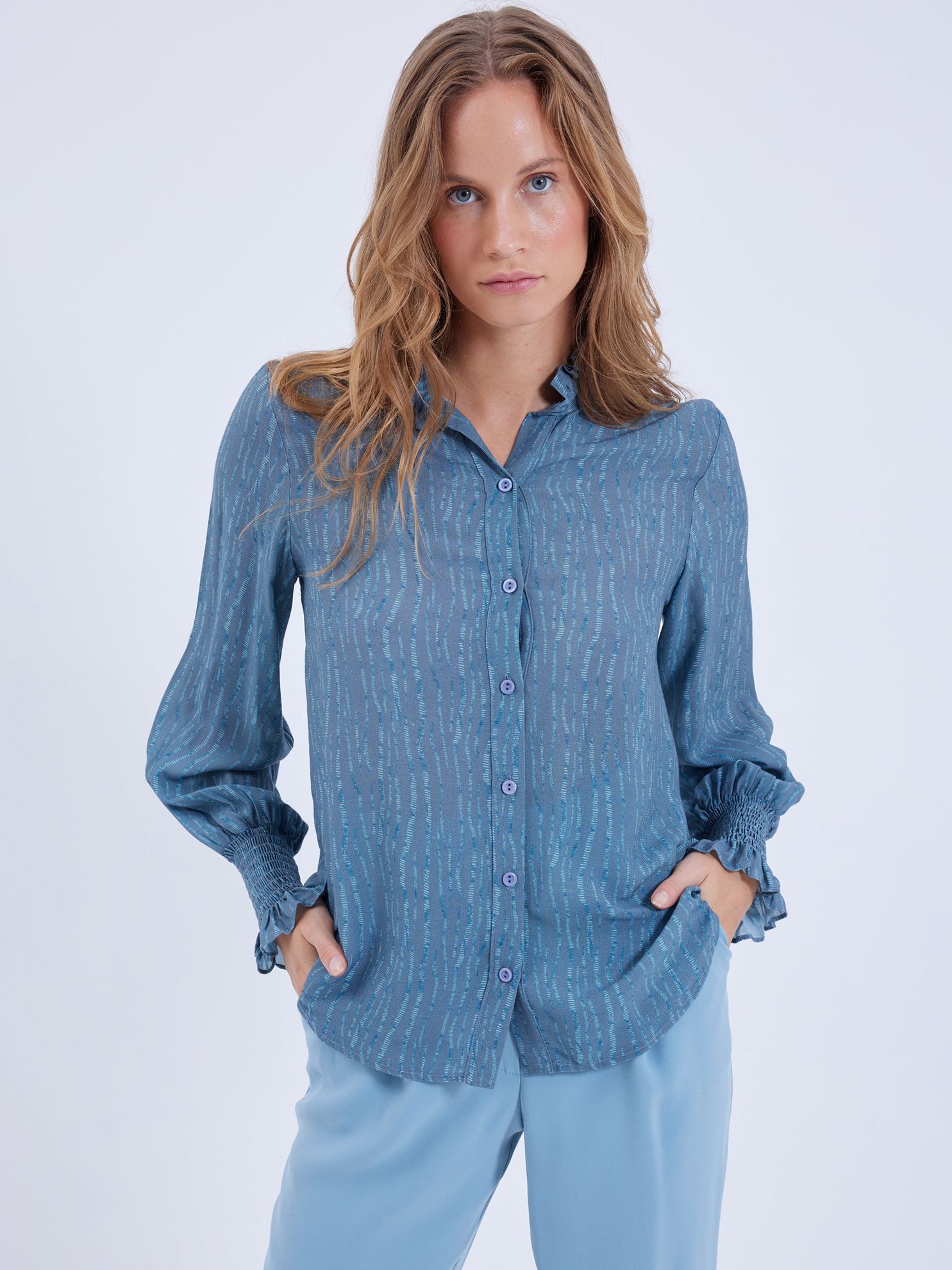 Karaca Kadın Gömlek-Gri. ürün görseli