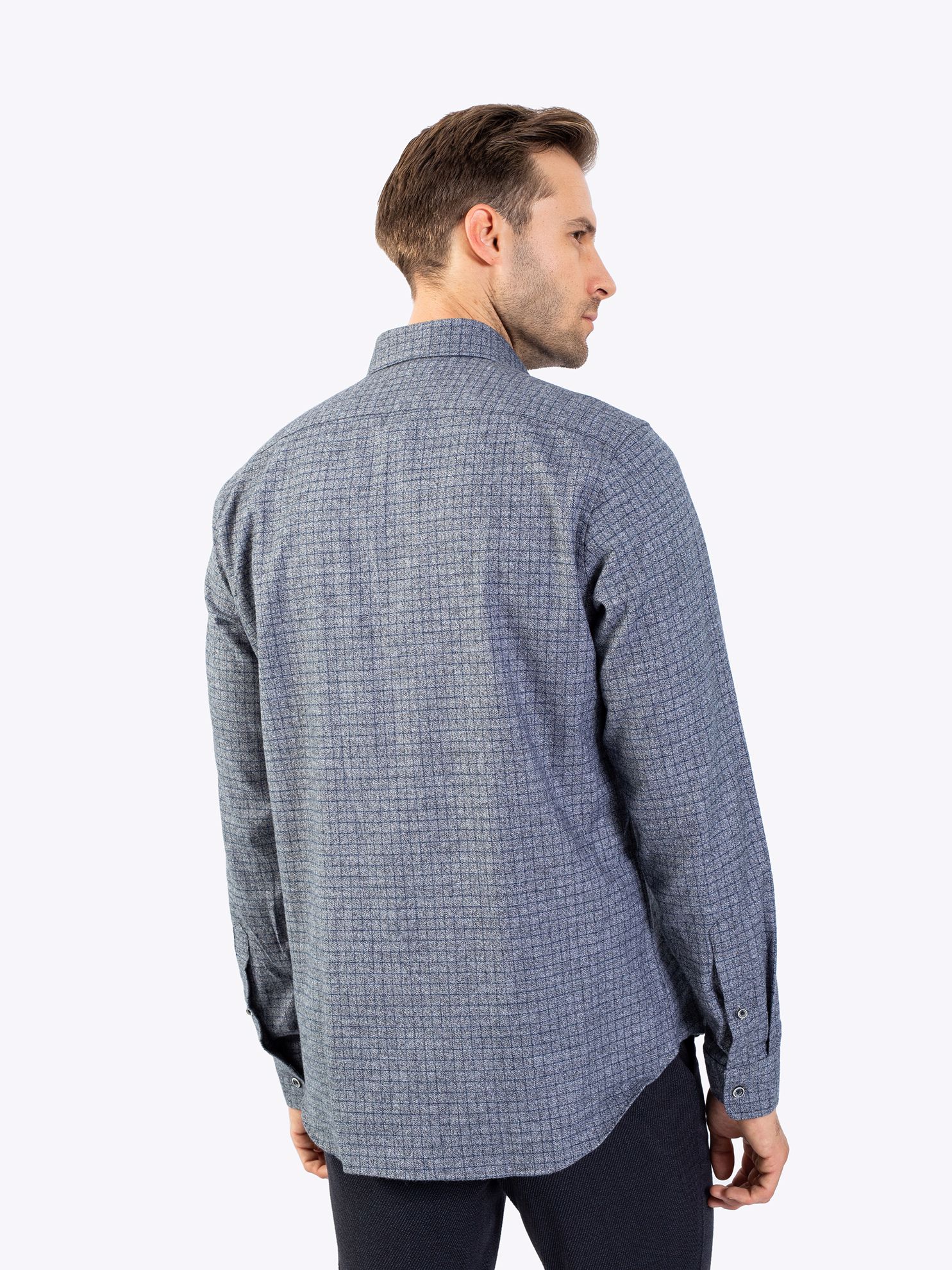 Karaca Erkek Modern Fit Gömlek-Gri Melanj. ürün görseli