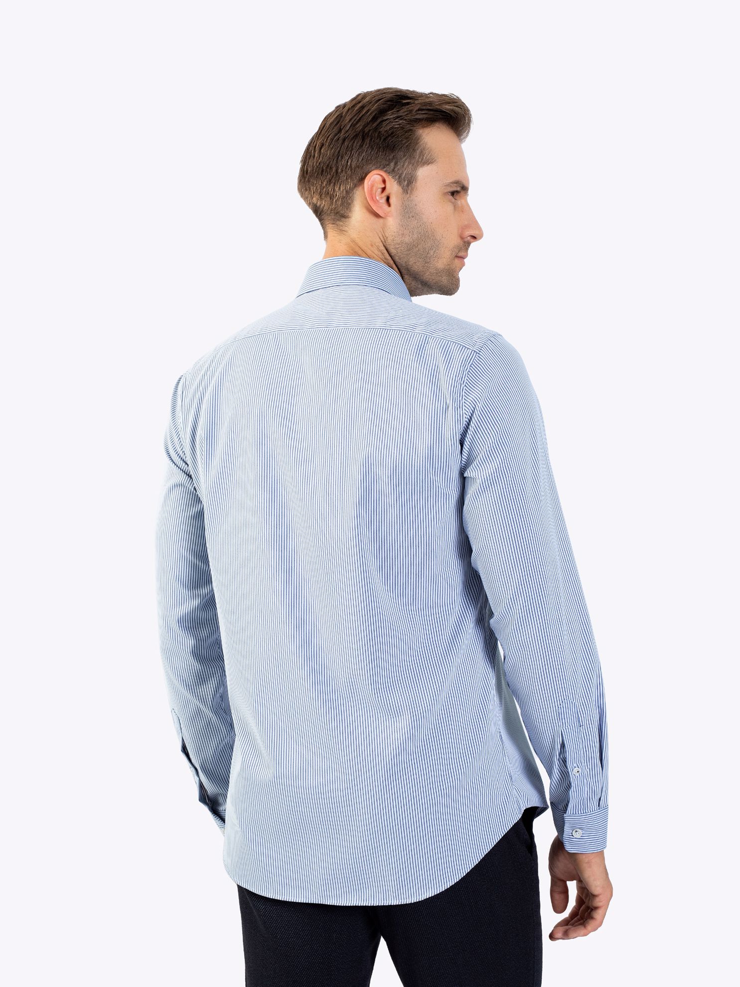 Karaca Erkek Slim Fit Gömlek-Lacivert. ürün görseli