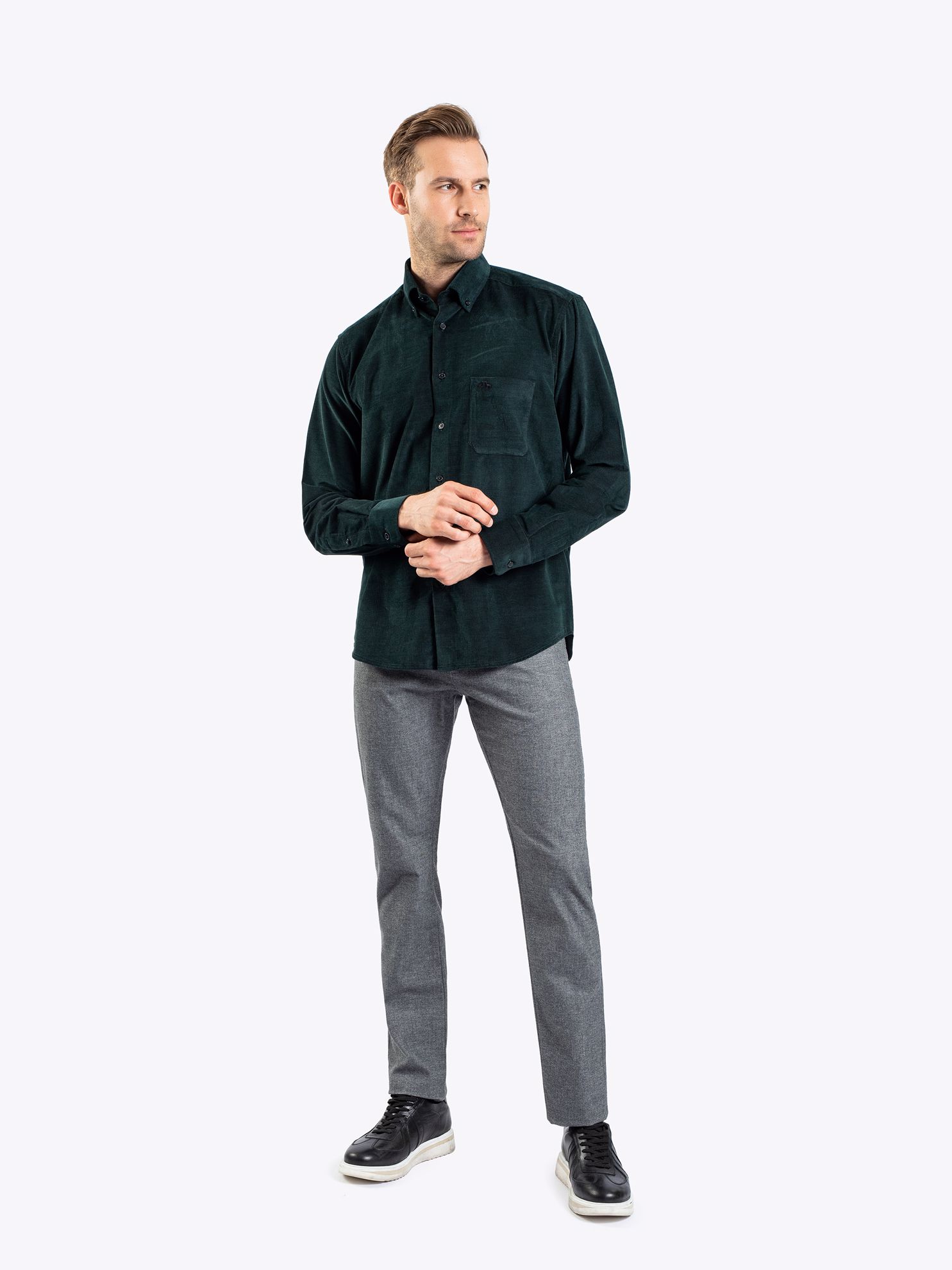 Karaca Erkek Regular Fit Gömlek-Yeşil. ürün görseli