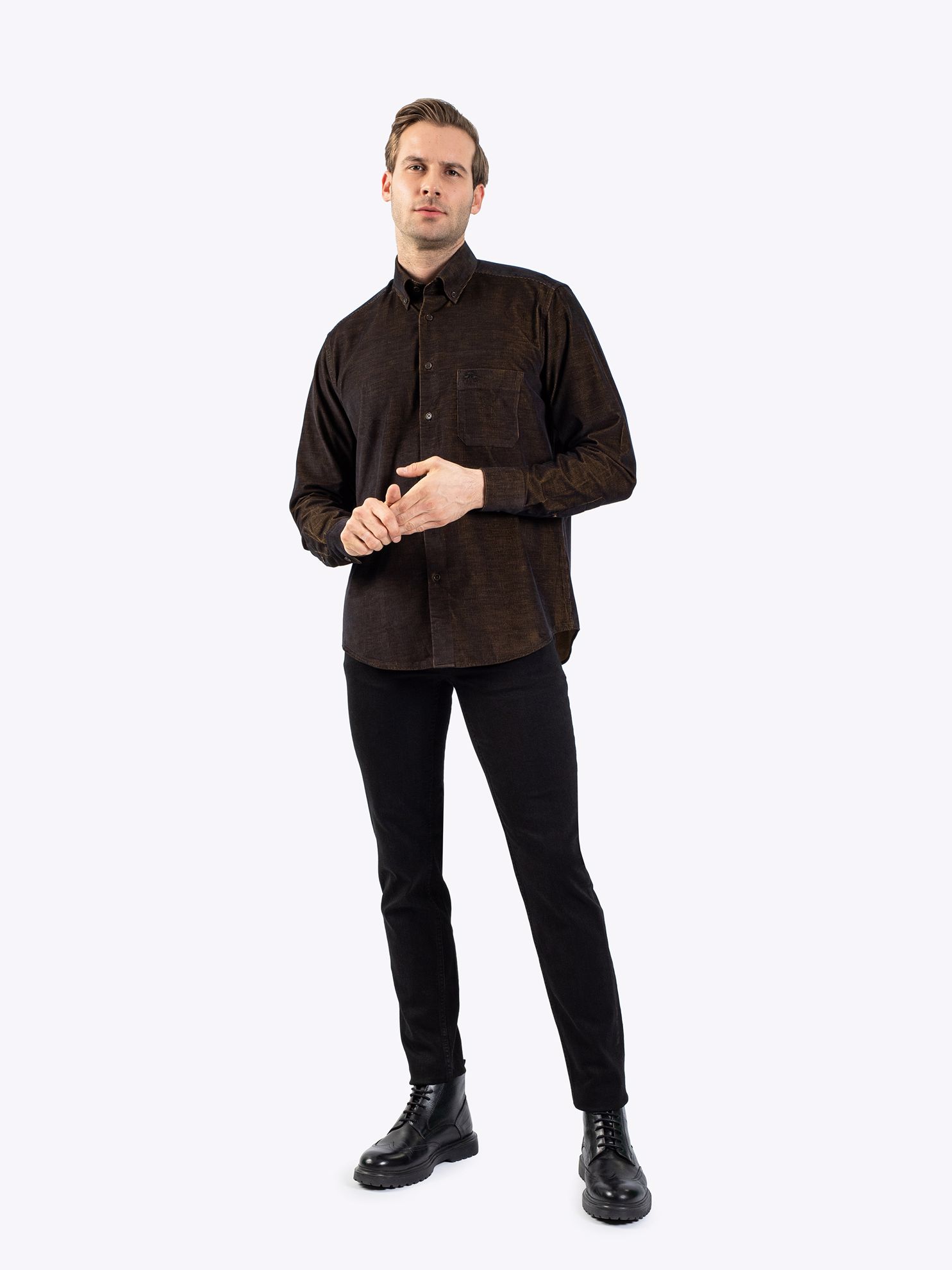 Karaca Erkek Regular Fit Gömlek-Hardal. ürün görseli