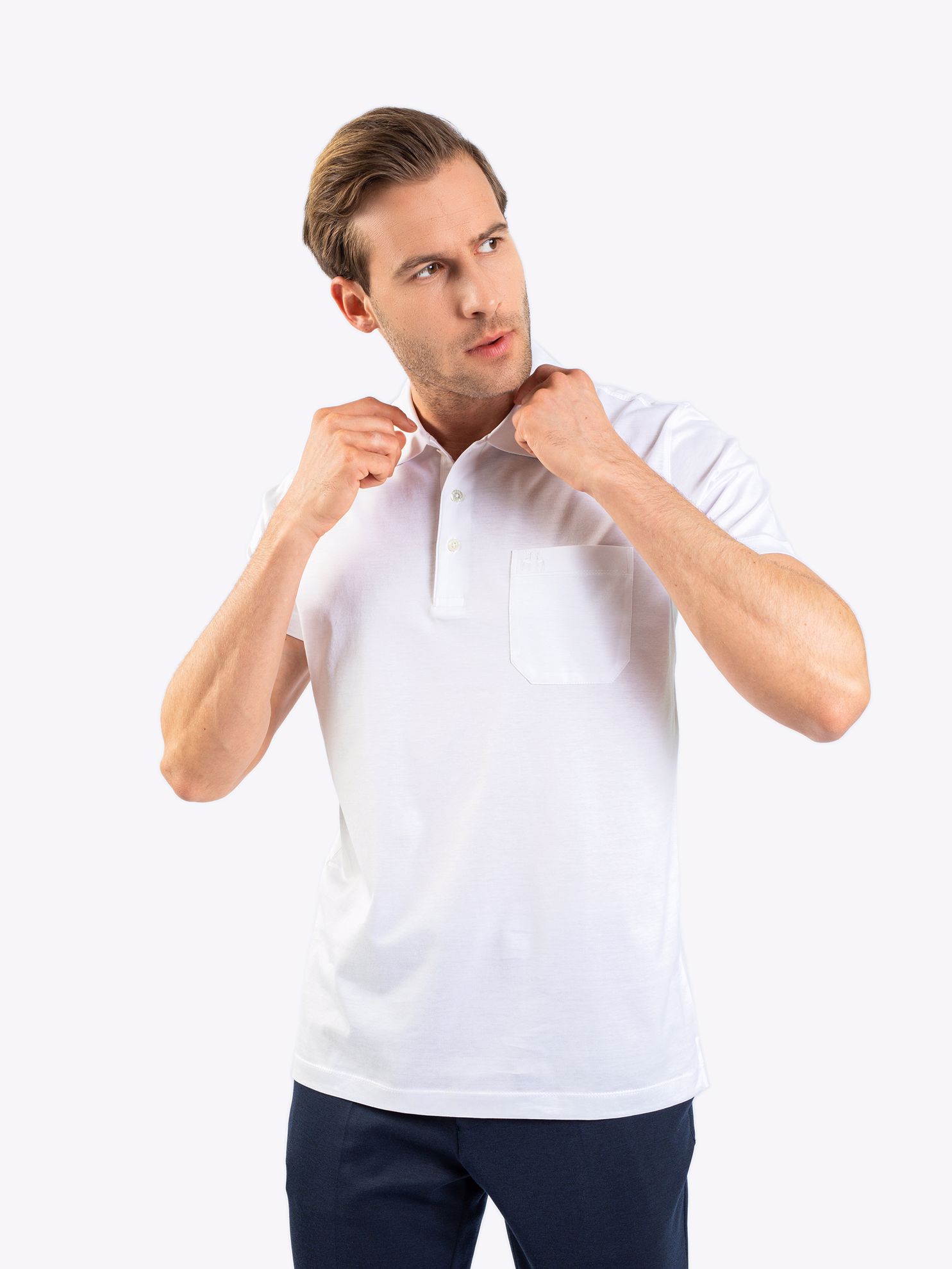 Karaca Erkek Regular Fit Polo Yaka Tişört-Beyaz. ürün görseli