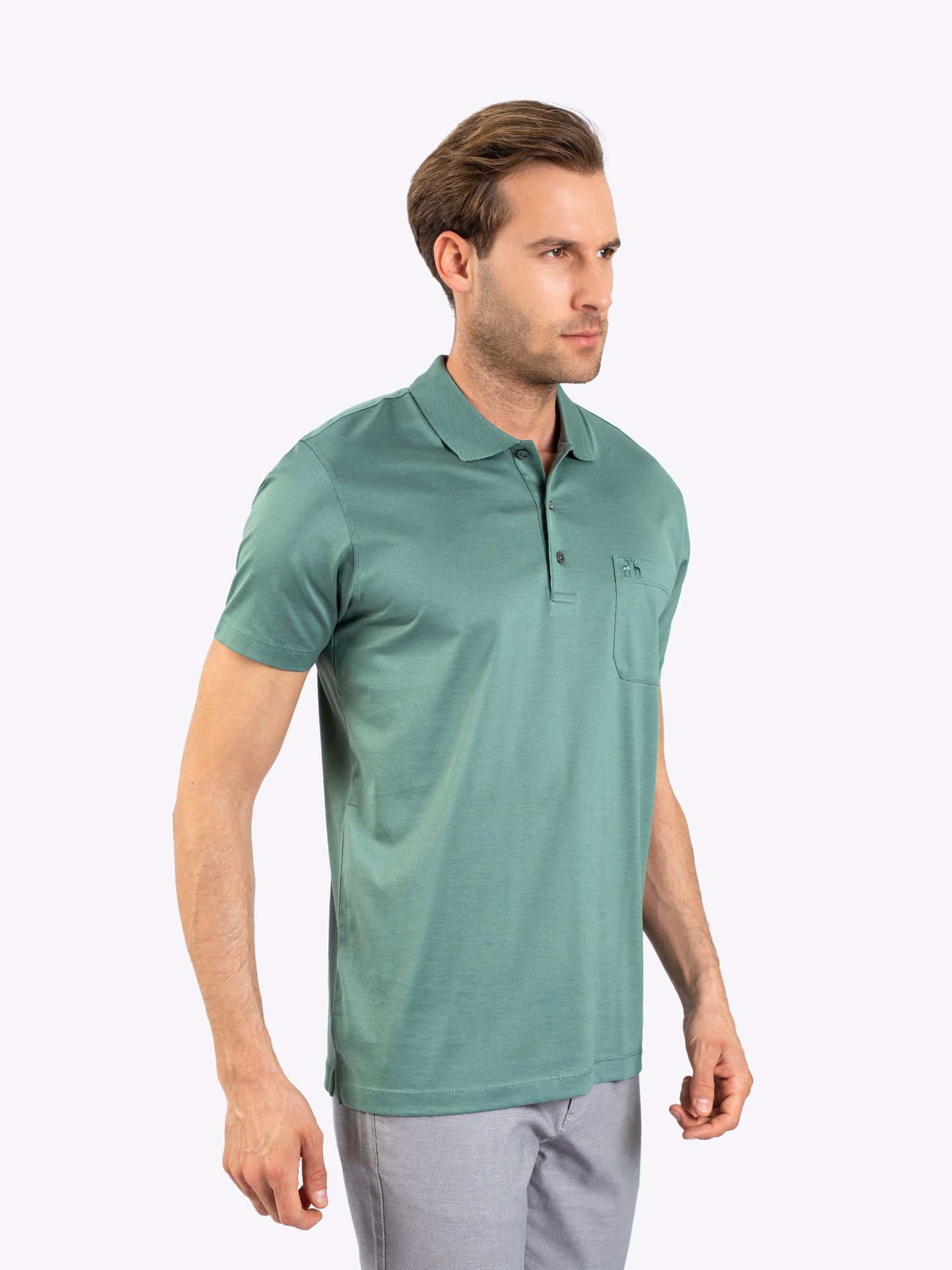 Karaca Erkek Büyük Beden Polo Yaka Tişört-Çağla Yeşili. ürün görseli