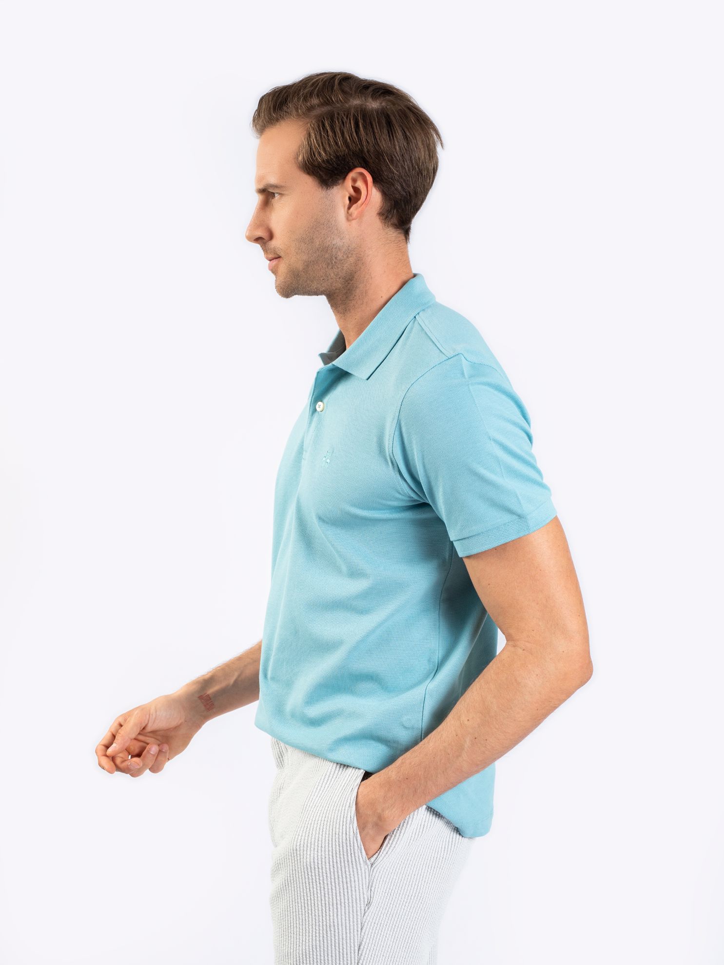 Karaca Erkek Slim Fit Polo Yaka Tişört-Yeşil. ürün görseli