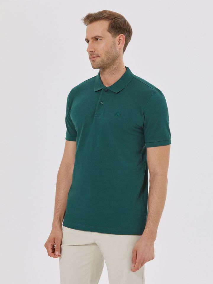 Resim Karaca Erkek Slim Fit Polo Yaka Tişört-Koyu Yeşil