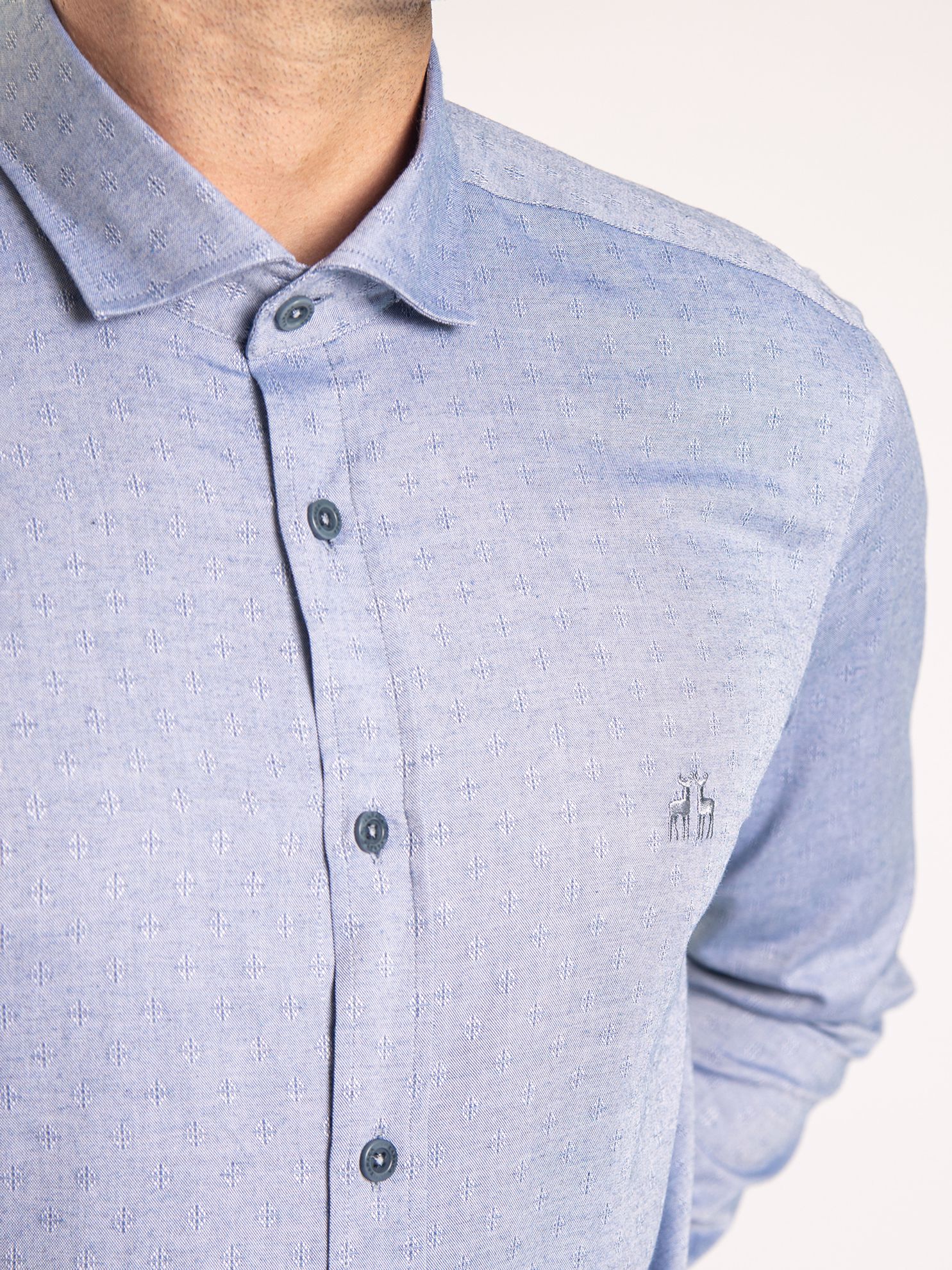 Karaca Erkek Slim Fit Gömlek-Mavi. ürün görseli