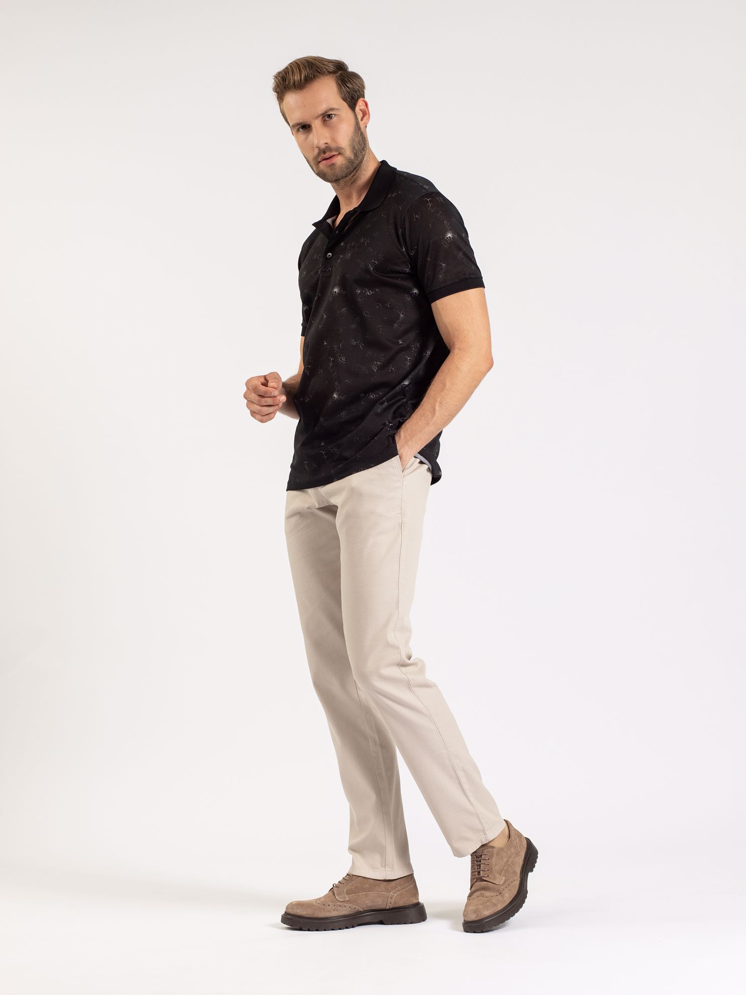 Karaca Erkek Slim Fit Polo Yaka Tişört-Siyah. ürün görseli