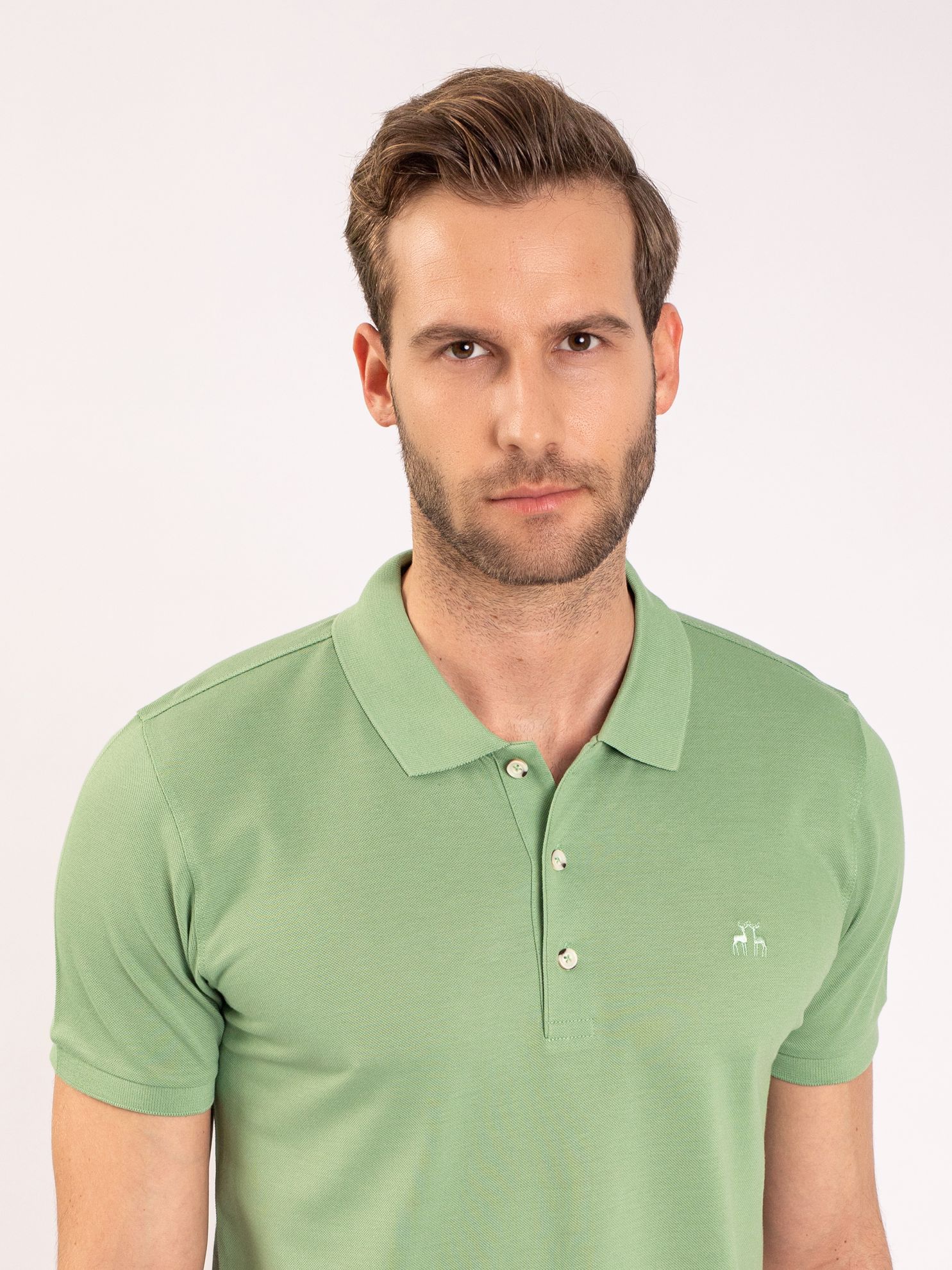 Karaca Erkek Slim Fit Polo Yaka Tişört-Çağla Yeşili. ürün görseli