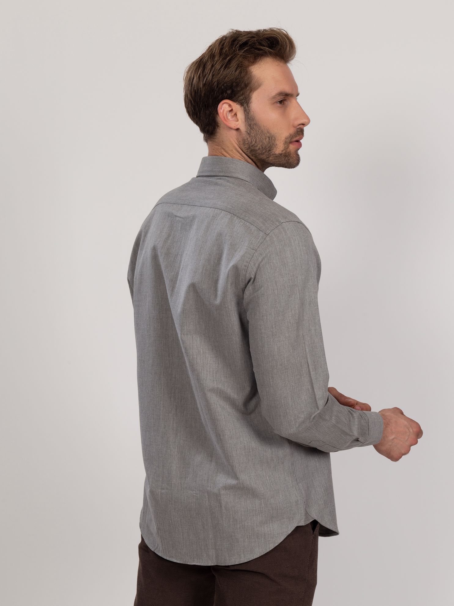 Karaca Erkek Slim Fit Gömlek-Haki. ürün görseli