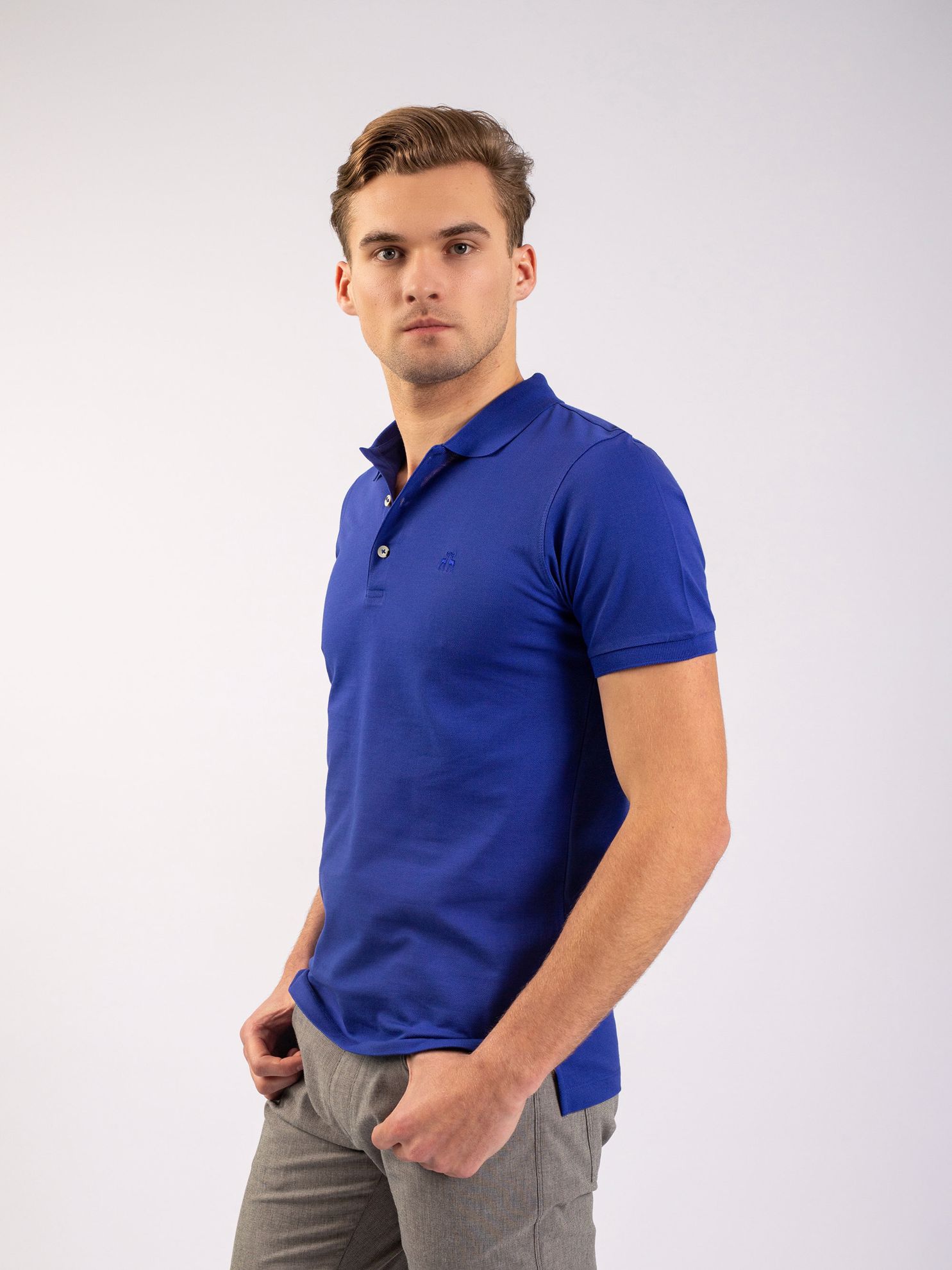 Karaca Erkek Slim Fit Polo Yaka Tişört-Saks Mavi. ürün görseli