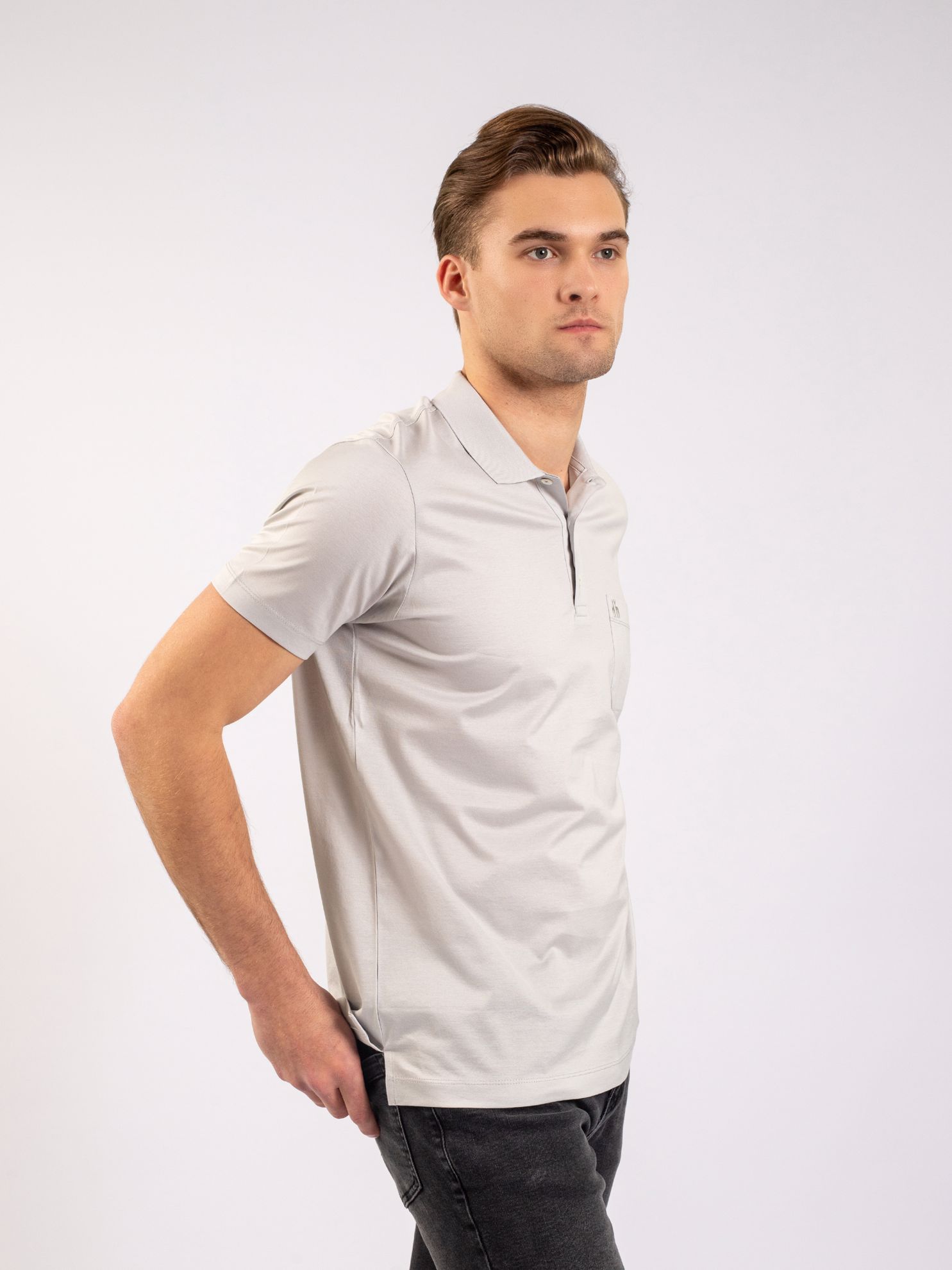 Karaca Erkek Regular Fit Polo Yaka Tişört-Açık Gri. ürün görseli
