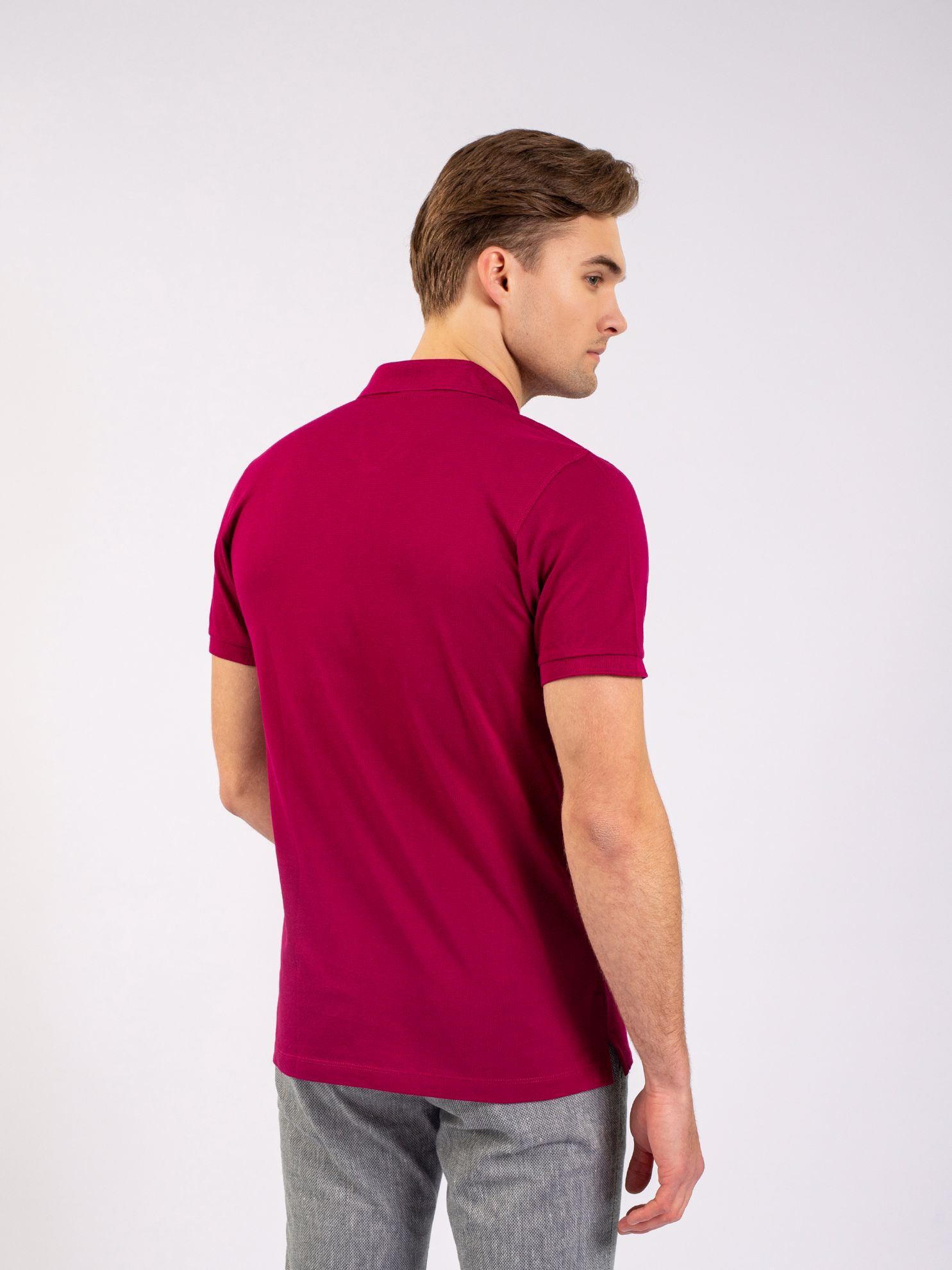 Karaca Erkek Slim Fit Polo Yaka Tişört-Fuşya. ürün görseli