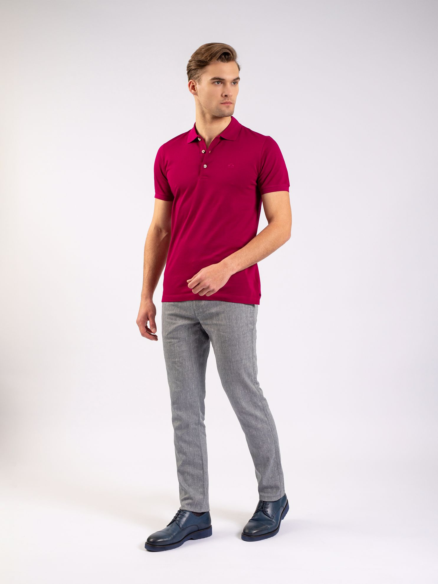 Karaca Erkek Slim Fit Polo Yaka Tişört-Fuşya. ürün görseli
