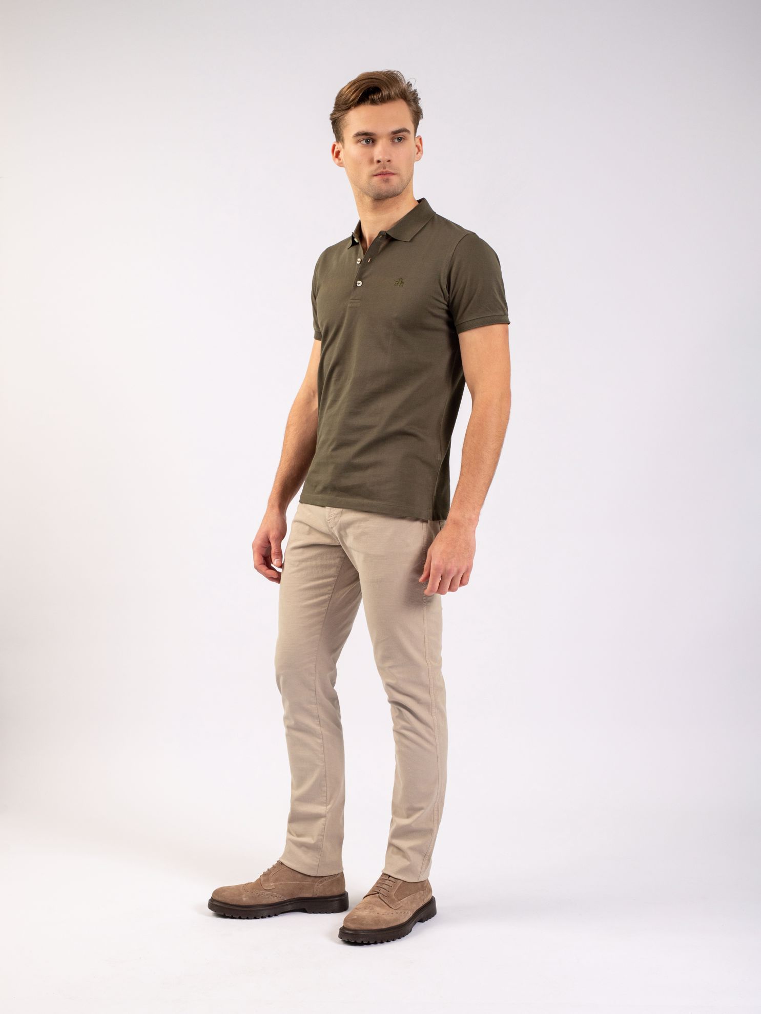 Karaca Erkek Slim Fit Polo Yaka Tişört-Haki. ürün görseli