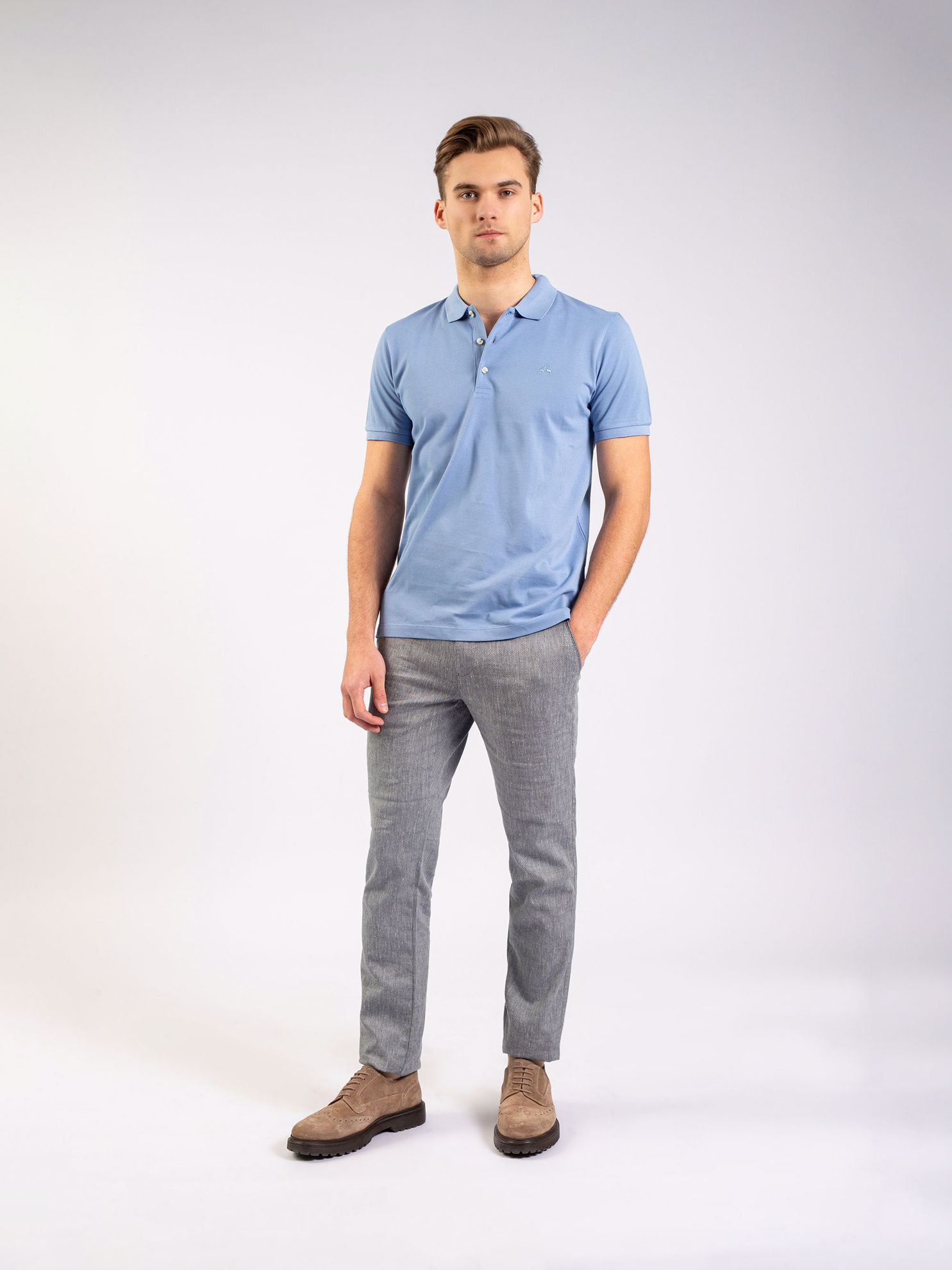 Picture of Karaca Erkek Slim Fit Polo Yaka Tişört-Açık Mavi